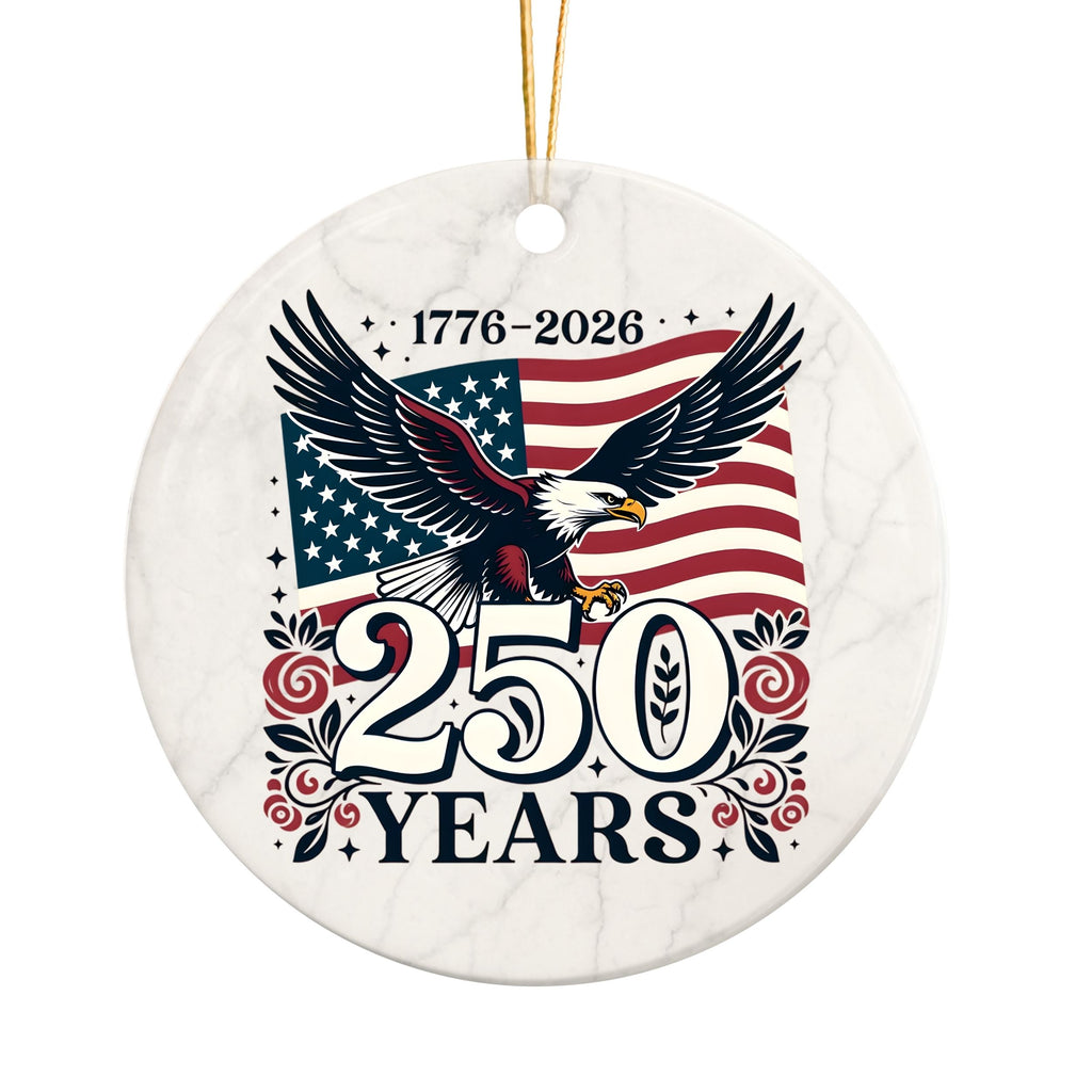 250th American Commemorative Christmas Ornament, United States Semiquincentennial Keepsake, Wholesale Case of 4
