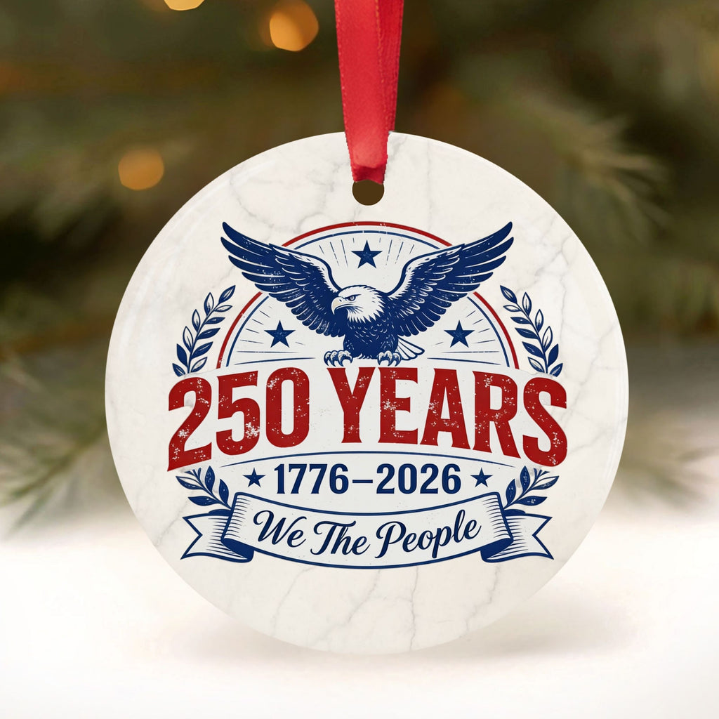 250th United States Anniversary Christmas Ornament, American Commemorative Gift, Wholesale Case of 4