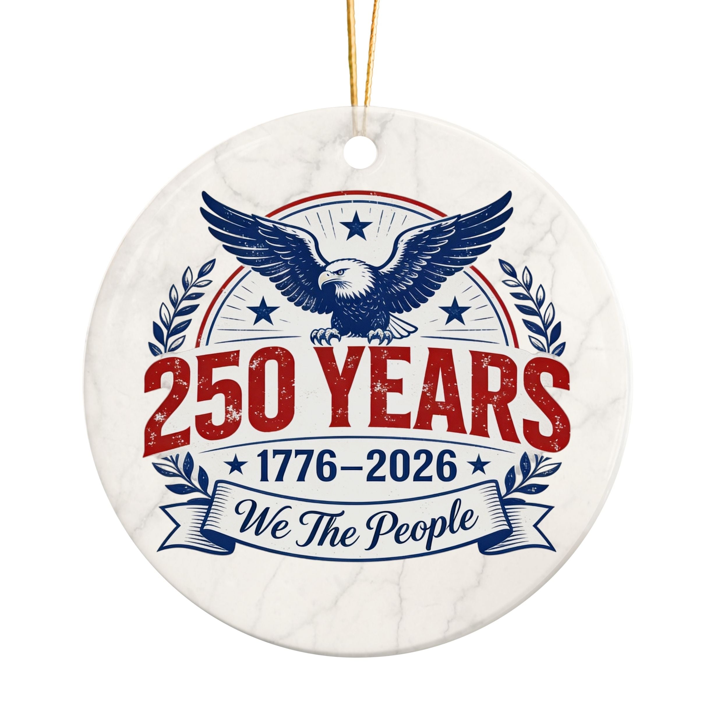 250th United States Anniversary Christmas Ornament, American Commemorative Gift, Wholesale Case of 4