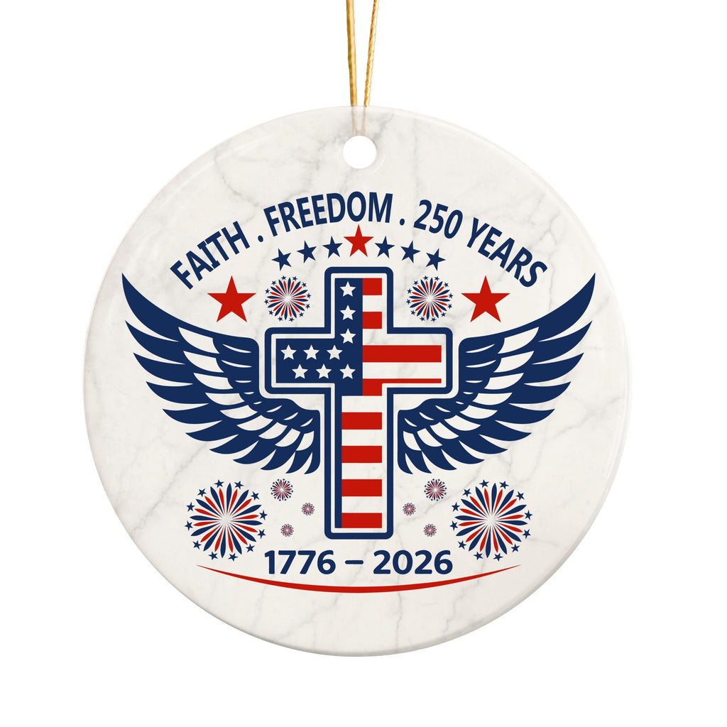 250 Years American Commemorative Christmas Ornament, United States Semiquincentennial Keepsake, Wholesale Case of 4