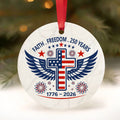 250 Years American Commemorative Christmas Ornament, United States Semiquincentennial Keepsake, Wholesale Case of 4
