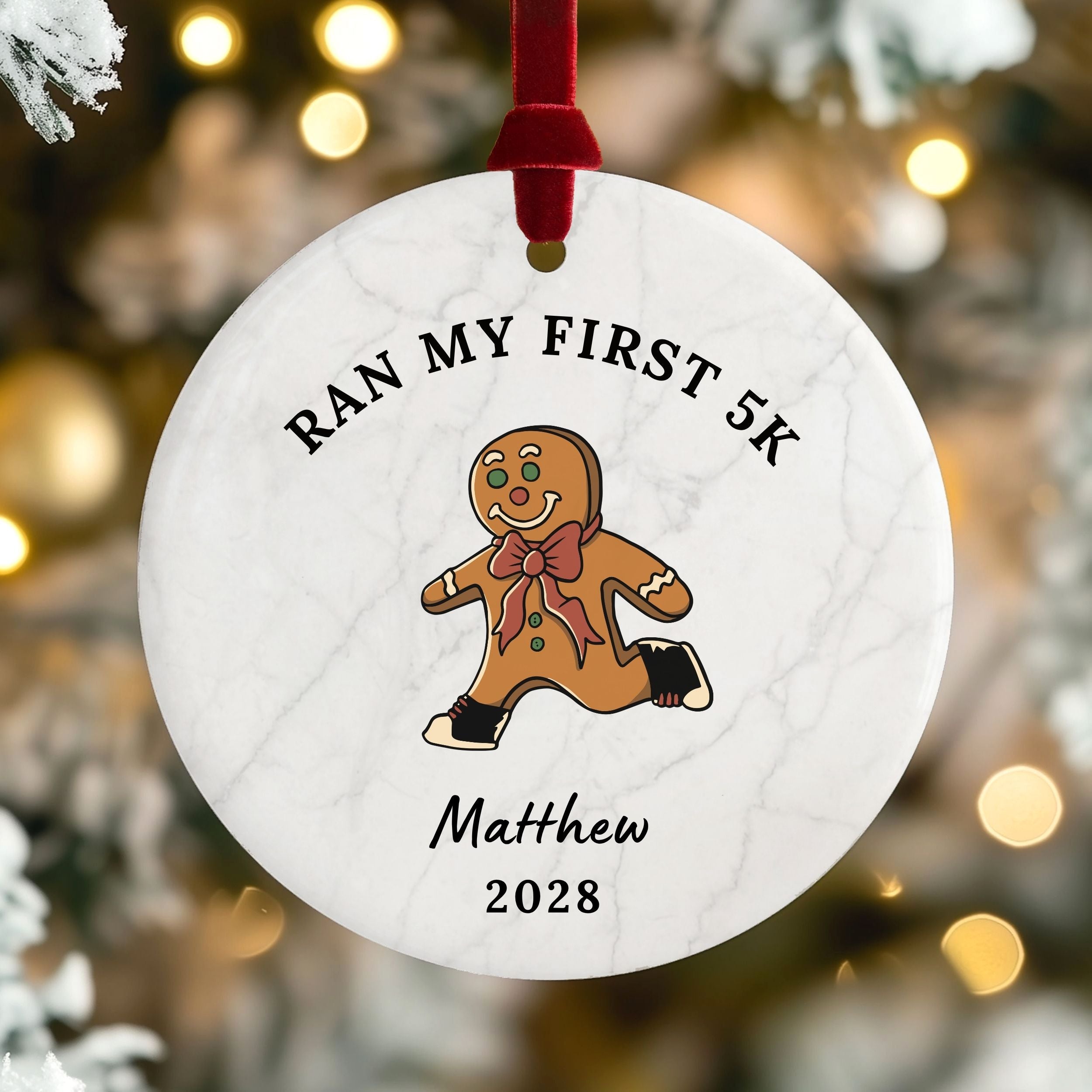 Personalized Running Christmas Ornament, Custom Gift for Runner