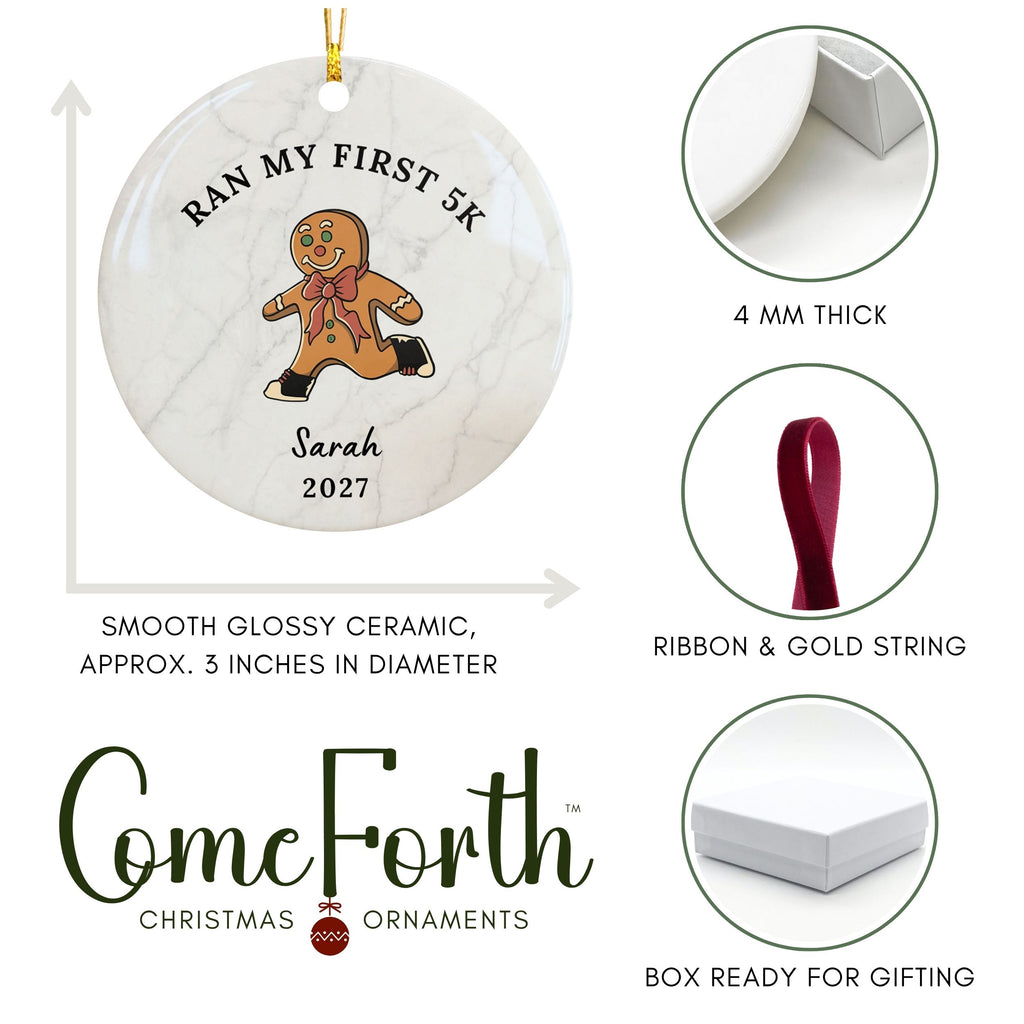 Personalized Running Christmas Ornament, Custom Gift for Runner