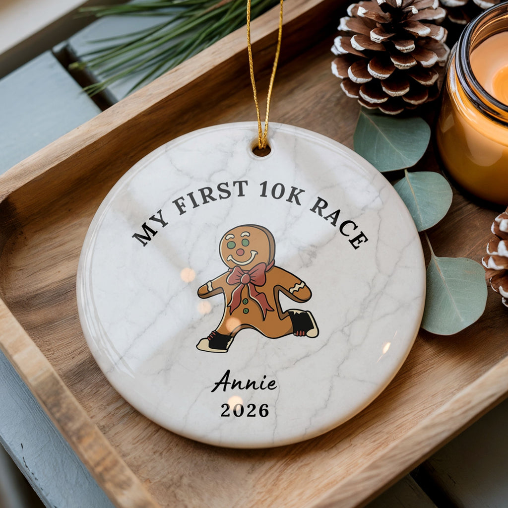 Personalized Running Christmas Ornament, Custom Gift for Runner