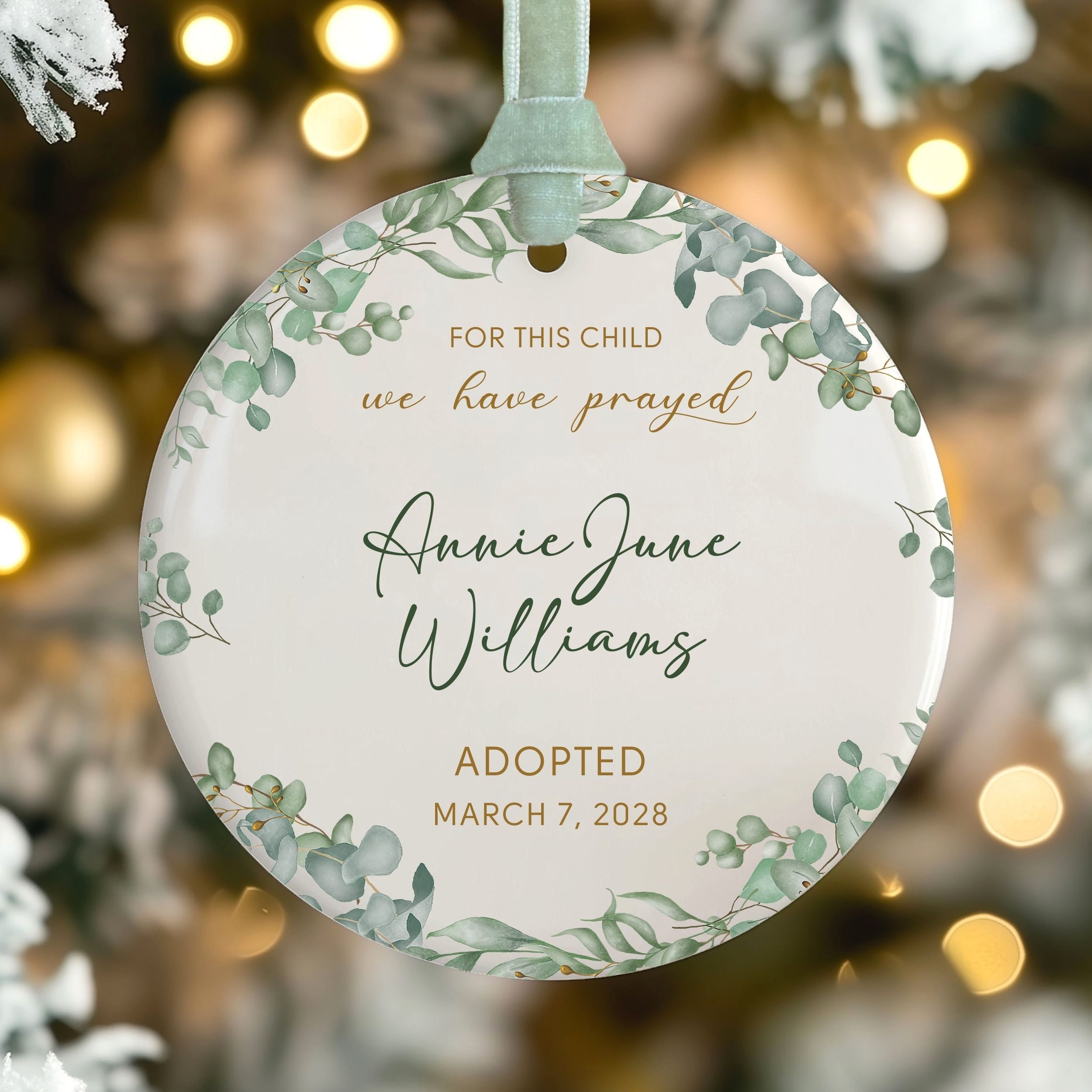 Adoption Christmas Ornament, Personalized Gotcha Day Gift
