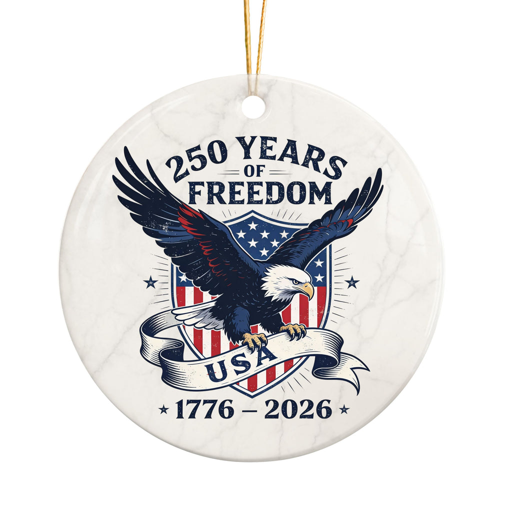 American 250th Commemorative Christmas Ornament, United States Semiquincentennial Keepsake, Wholesale Case of 4