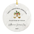 Attorney Ornament, First Christmas Admitted, New Lawyer Graduation Gift