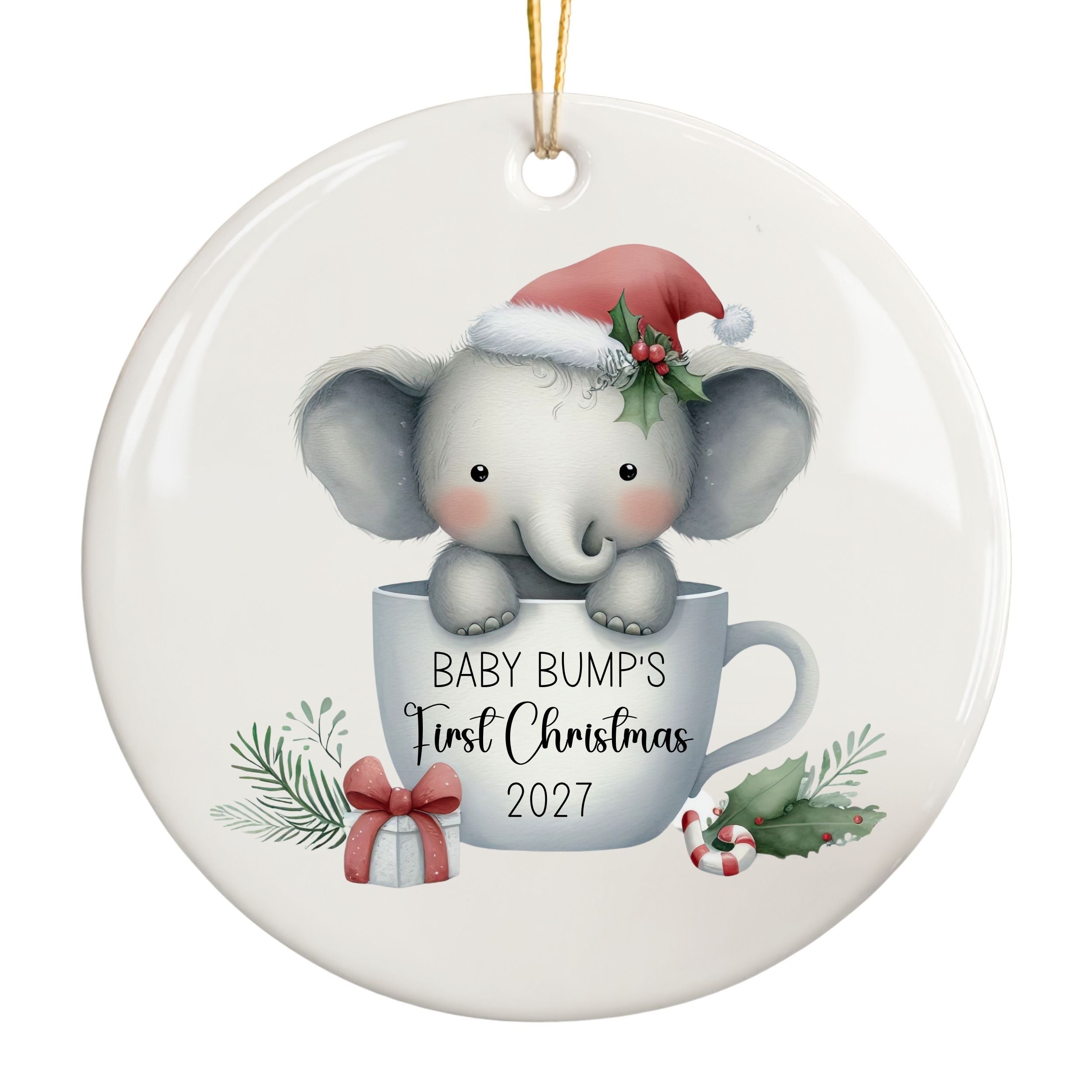 Baby Bump Christmas Ornament, Ultrasound Keepsake