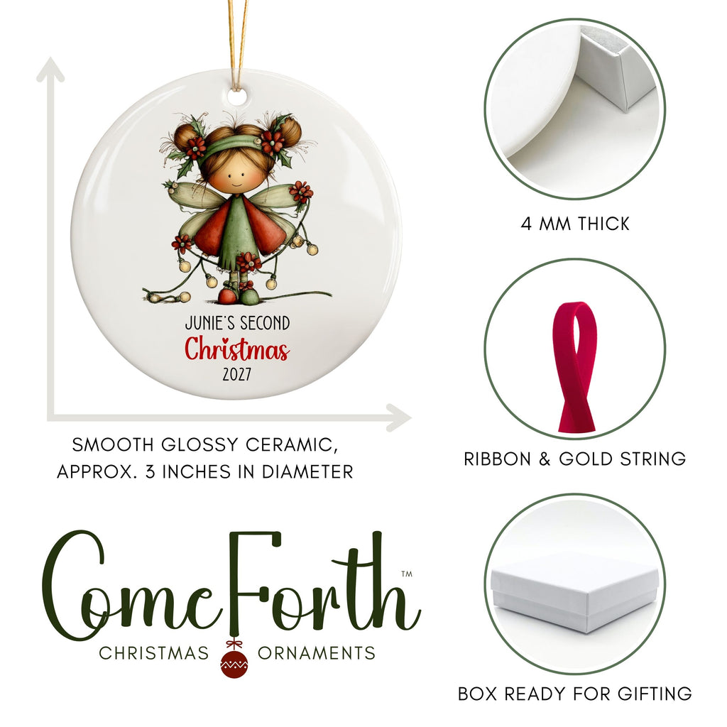 Baby's Second Christmas Ornament, Little Girl Custom Holiday Gift