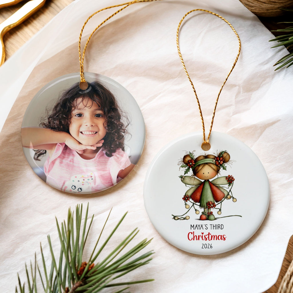 Baby's Second Christmas Ornament, Little Girl Custom Holiday Gift