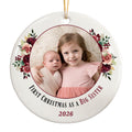 Big Sister Ornament, Personalized Promoted to Big Sister Photo Gift