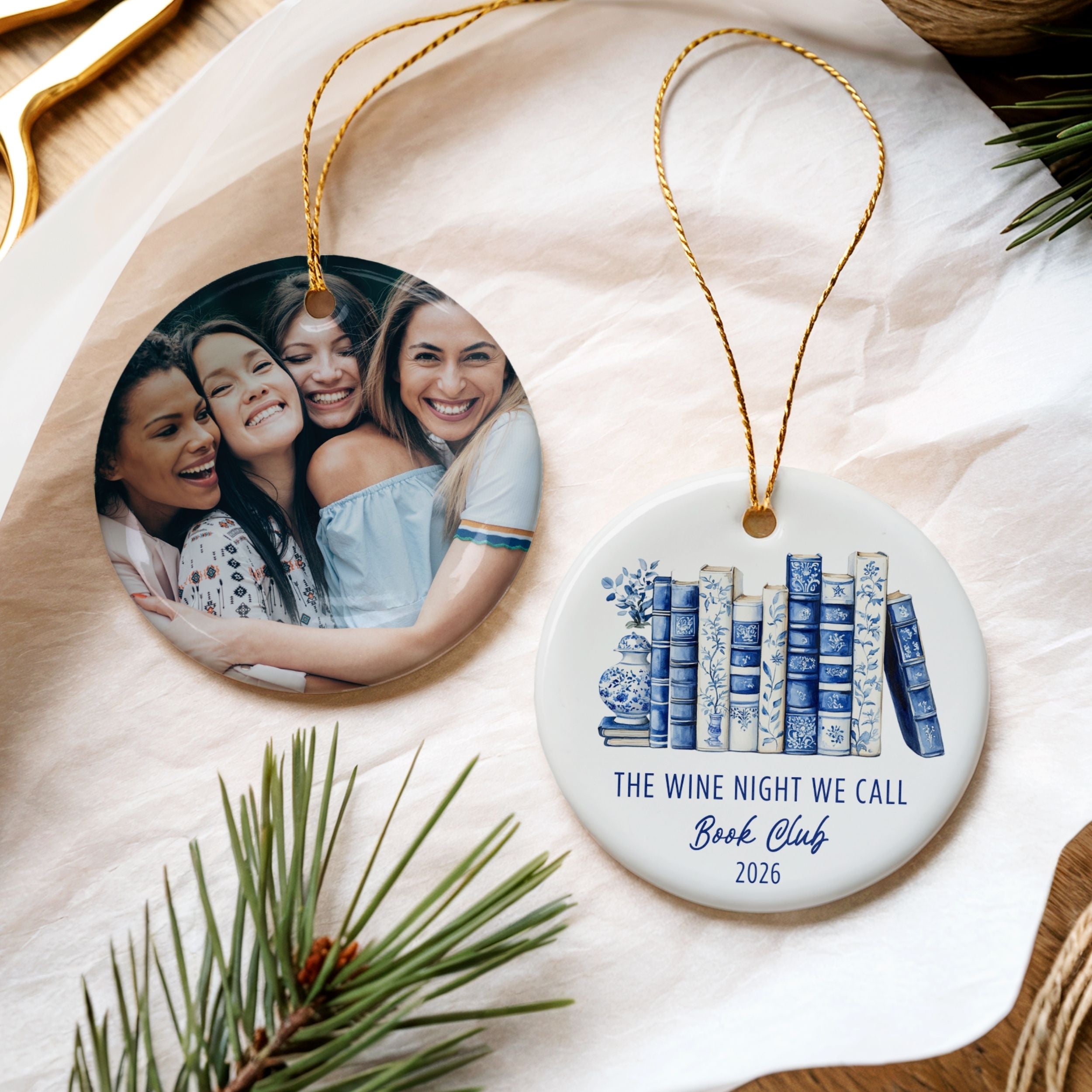 Book Club Christmas Ornament, Bookish Gifts for Readers