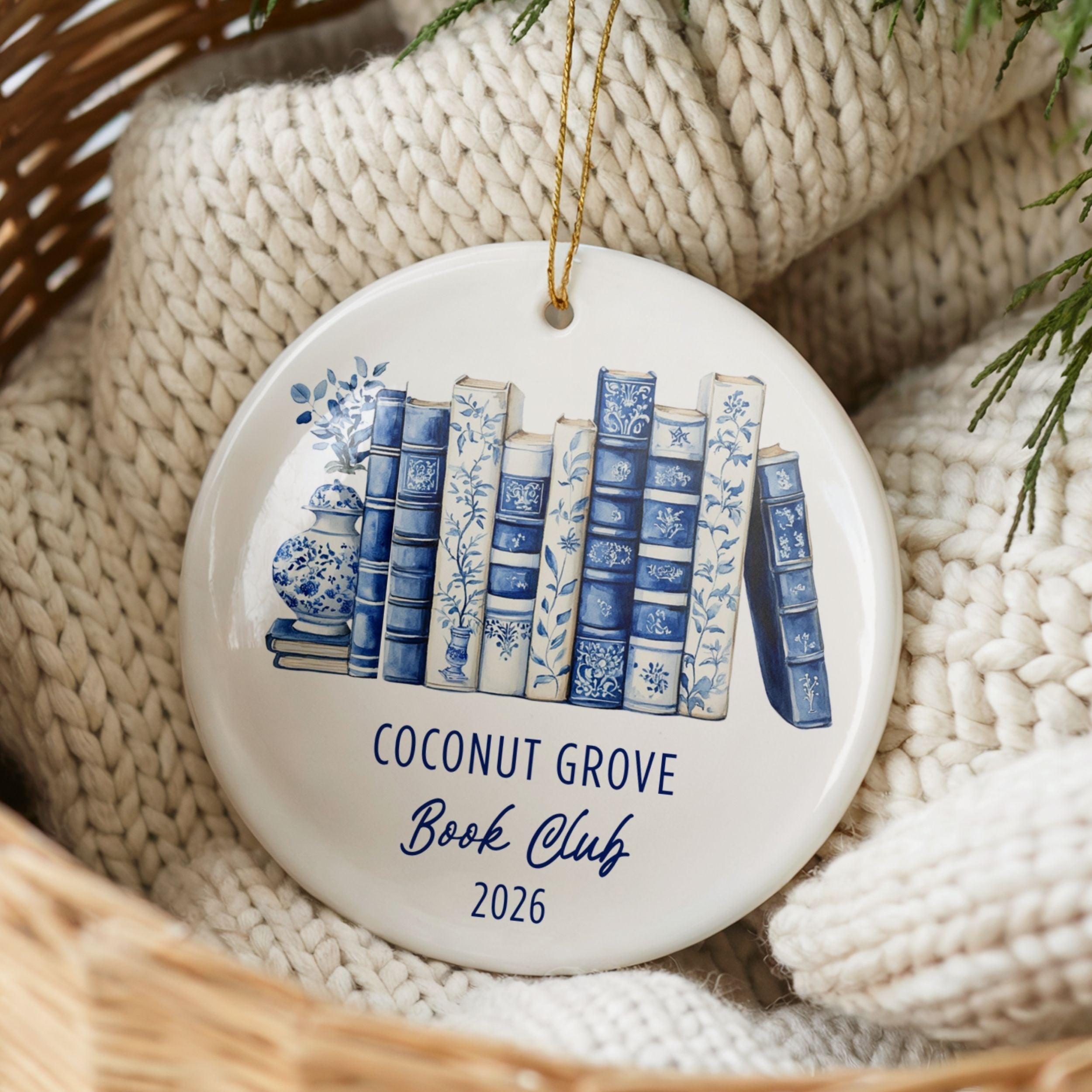Book Club Christmas Ornament, Bookish Gifts for Readers