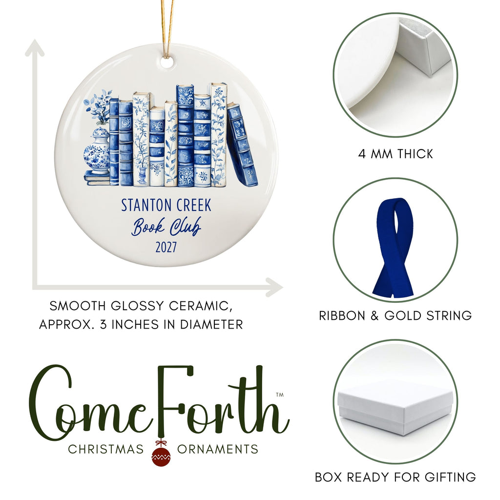 Book Club Christmas Ornament, Bookish Gifts for Readers