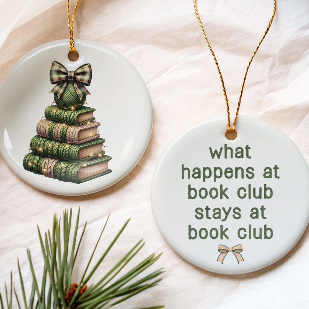 Book Club Christmas Ornament, Funny Bookish Gift for Book Club Readers, Wholesale Case of 4