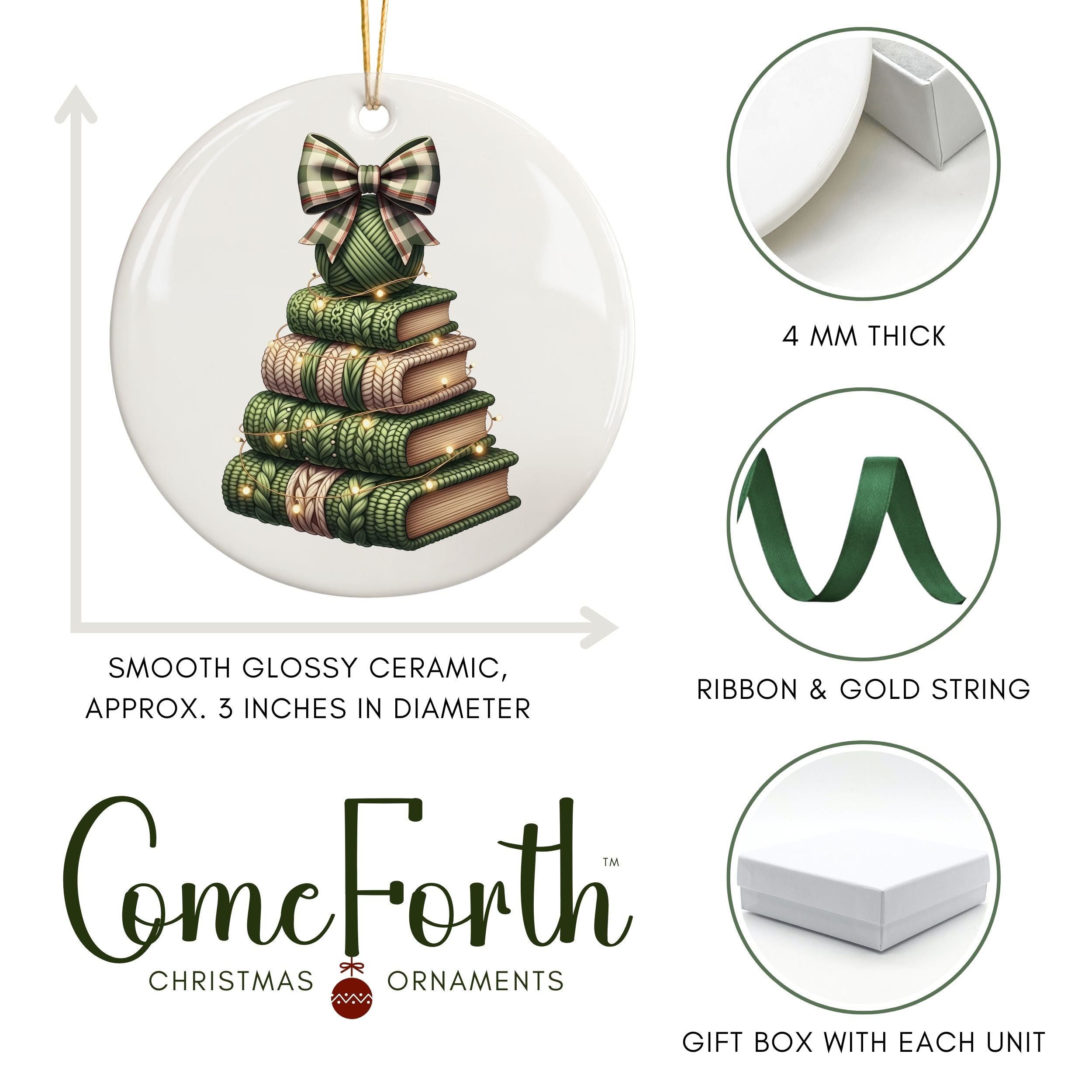 Book Club Christmas Ornament, Funny Bookish Gift for Book Club Readers, Wholesale Case of 4