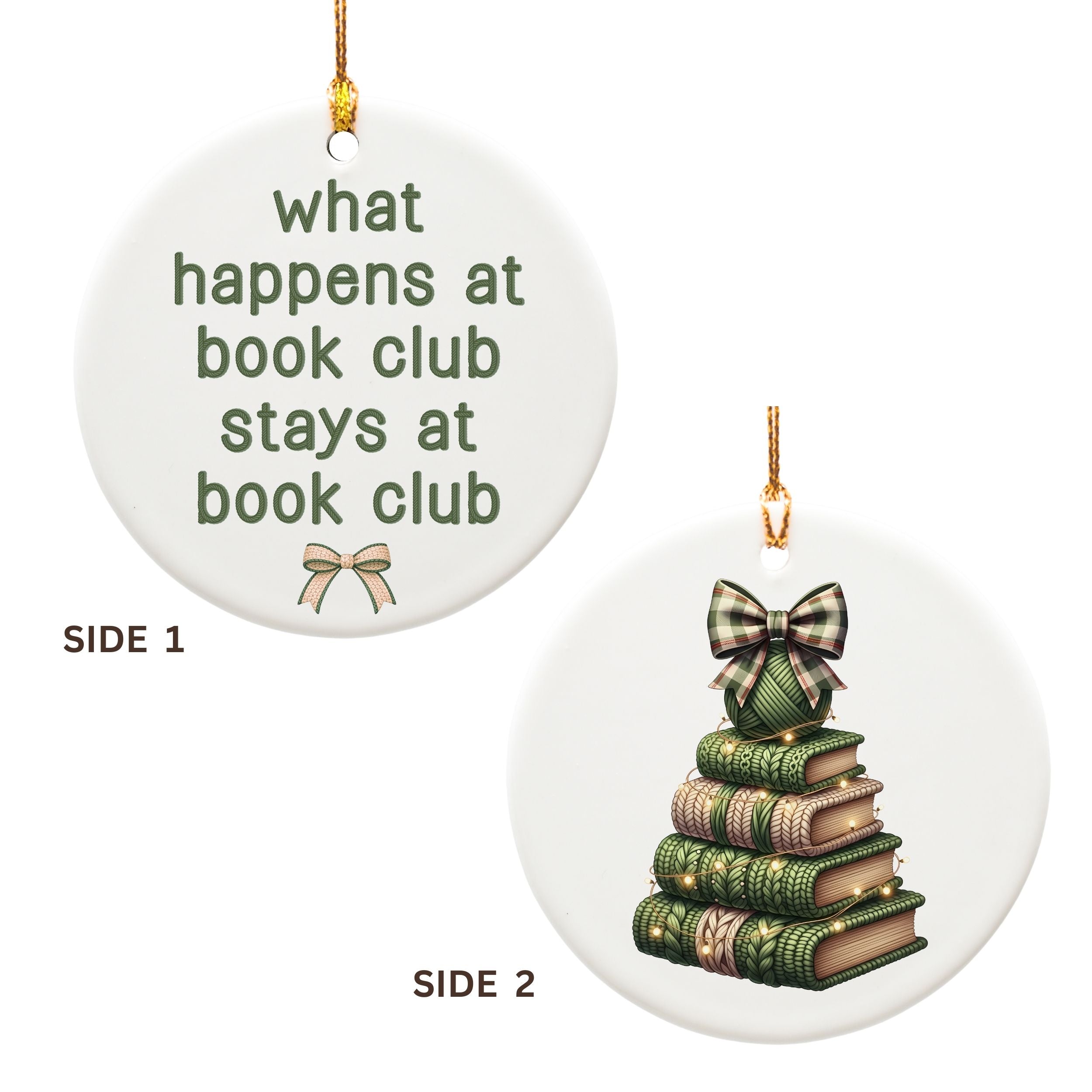 Book Club Christmas Ornament, Funny Bookish Gift for Book Club Readers, Wholesale Case of 4