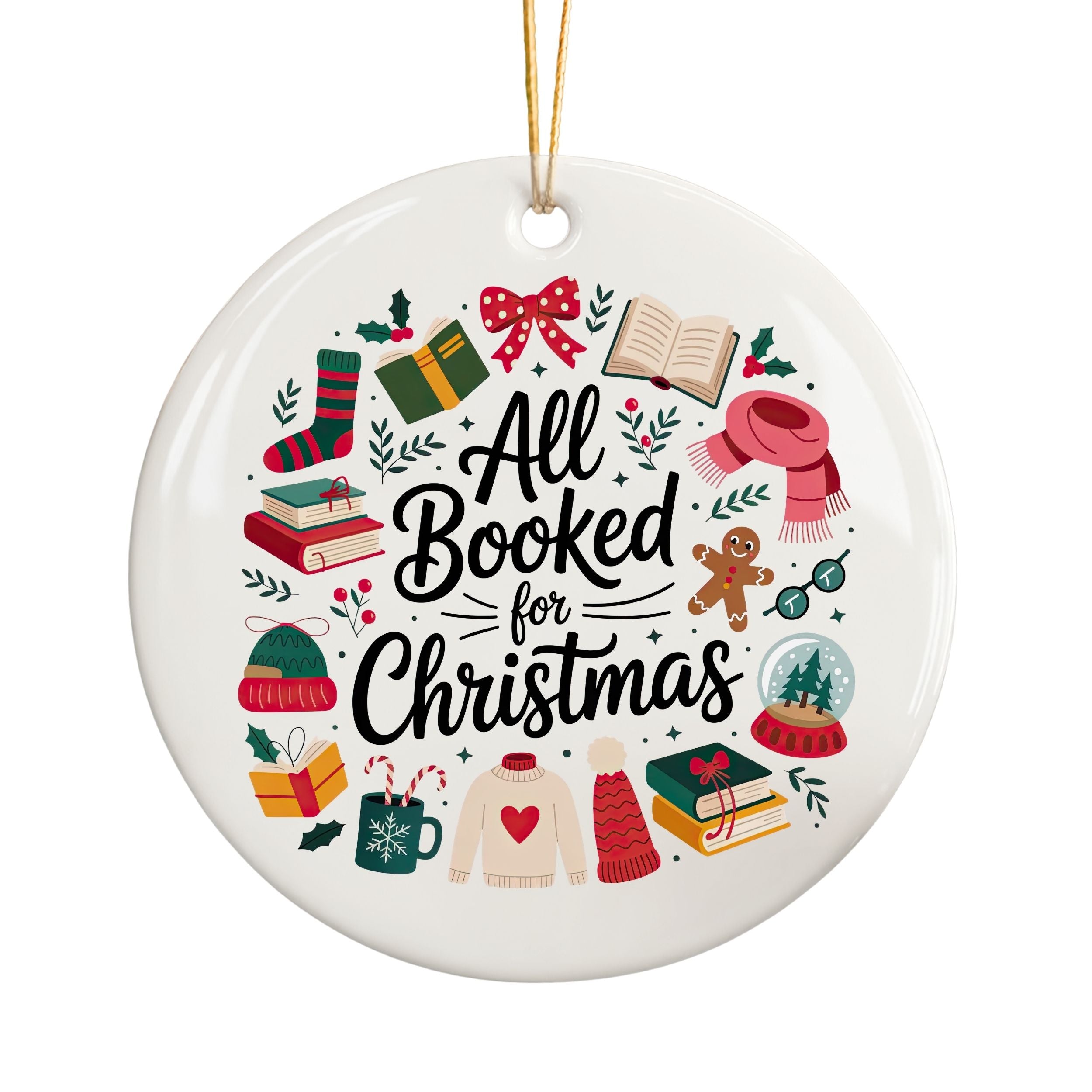 Book Lover Christmas Ornament, Bookish Gift for Book Club Readers, Wholesale Case of 4