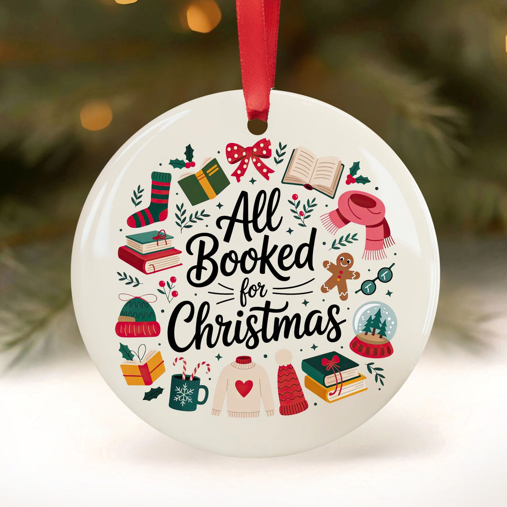 Book Lover Christmas Ornament, Bookish Gift for Book Club Readers, Wholesale Case of 4