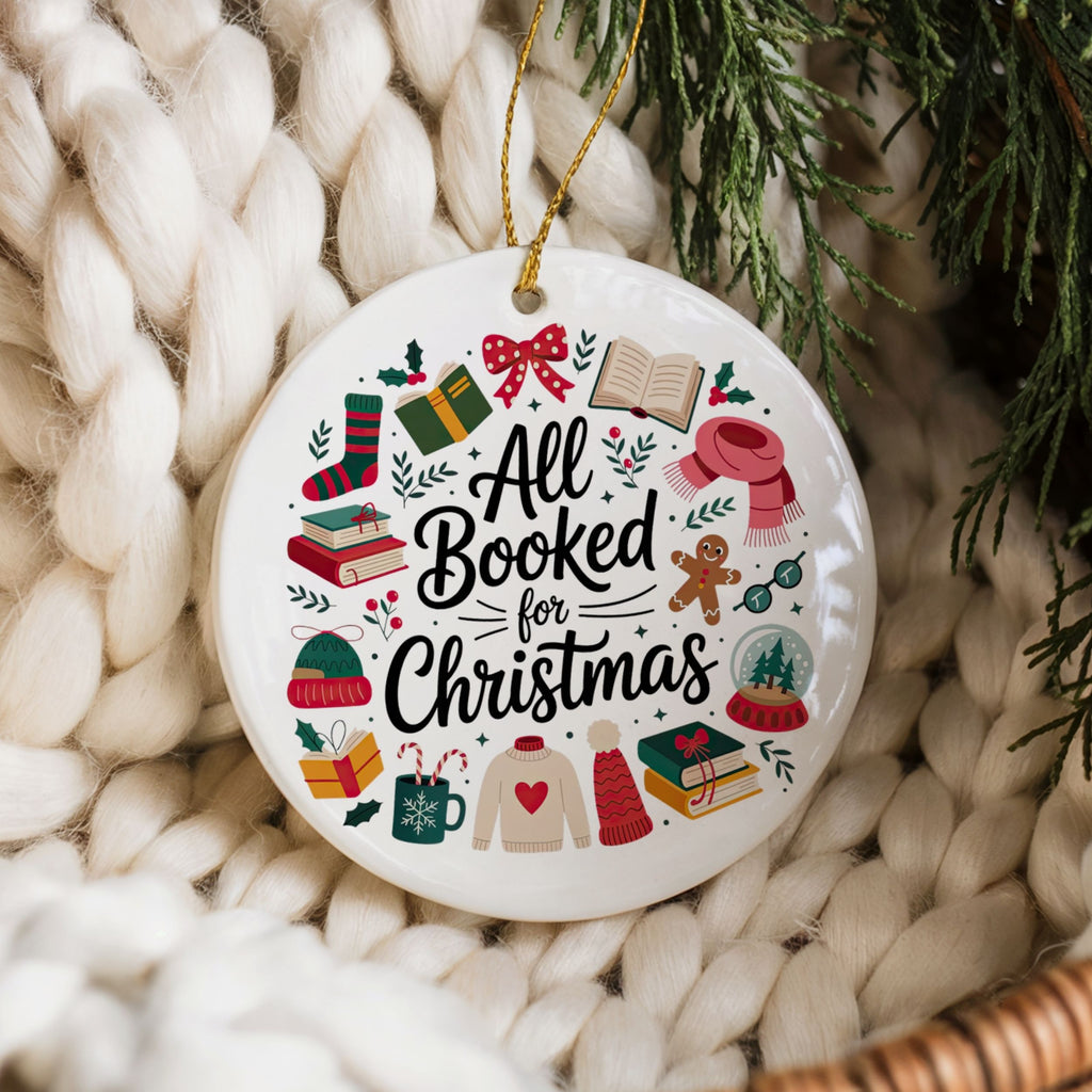 Book Lover Christmas Ornament, Bookish Gift for Book Club Readers, Wholesale Case of 4