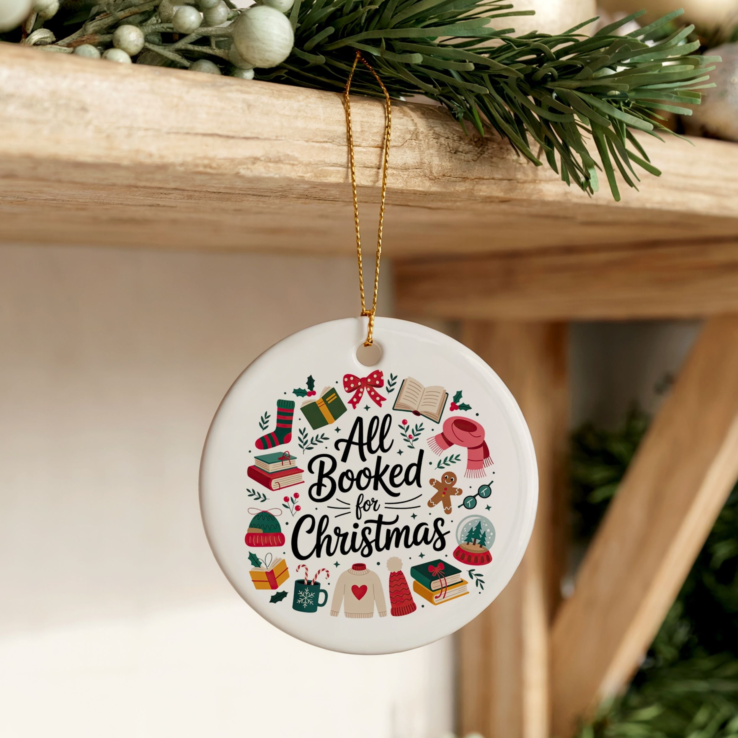Book Lover Christmas Ornament, Bookish Gift for Book Club Readers, Wholesale Case of 4