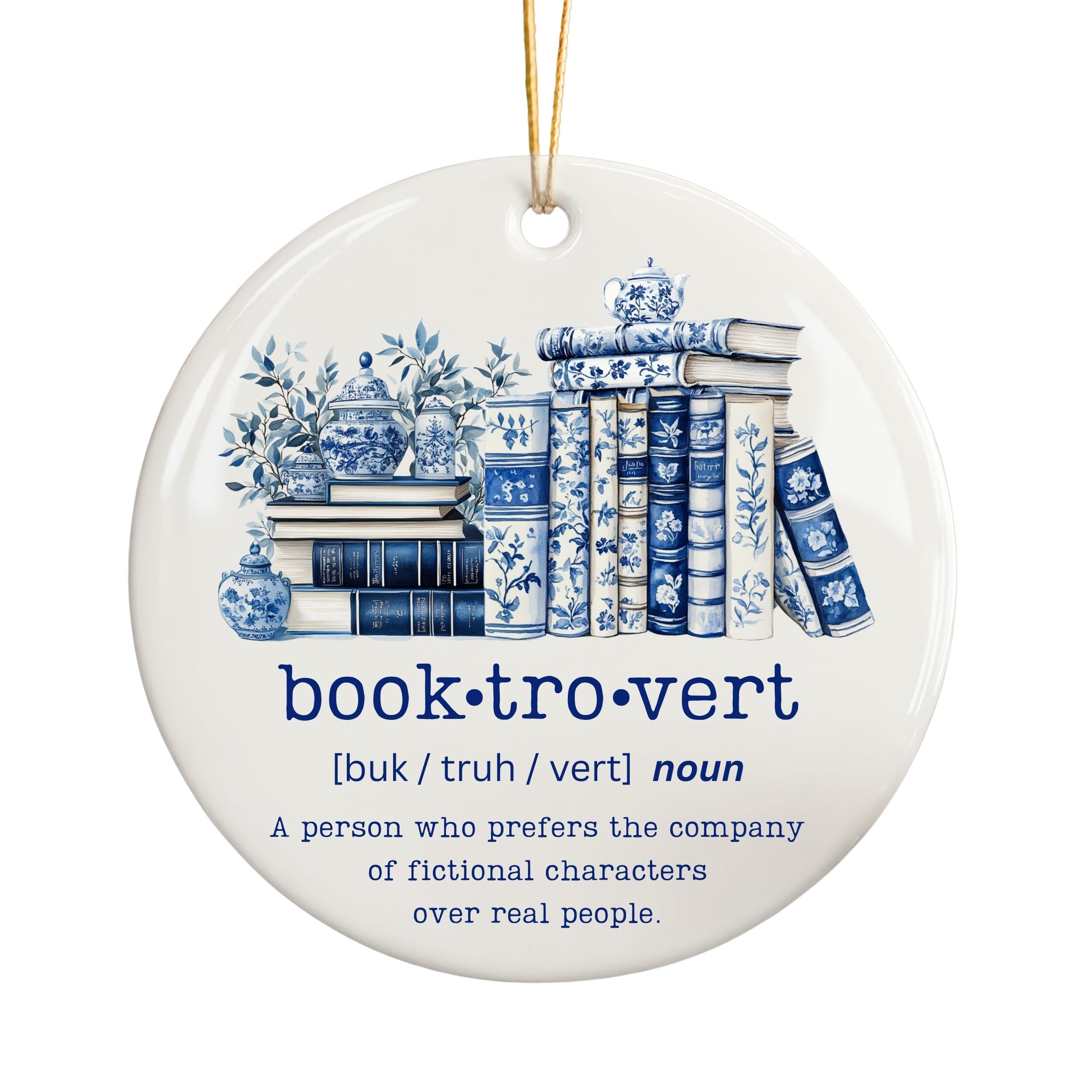 Book Lover Christmas Ornament, Bookish Gift for Avid Reader, Wholesale Case of 4