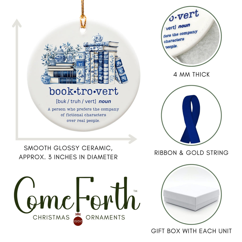Book Lover Christmas Ornament, Bookish Gift for Avid Reader, Wholesale Case of 4