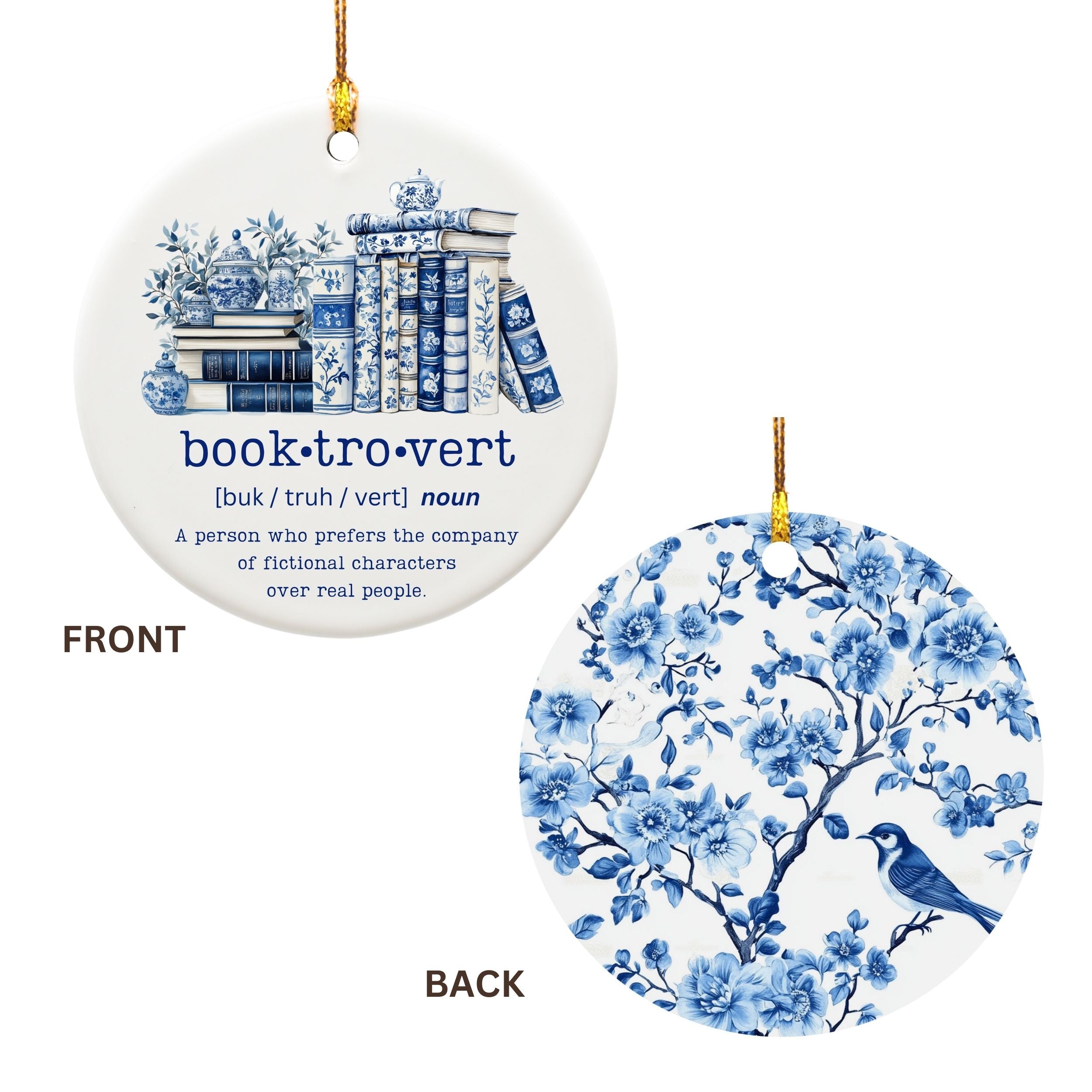 Book Lover Christmas Ornament, Bookish Gift for Avid Reader, Wholesale Case of 4
