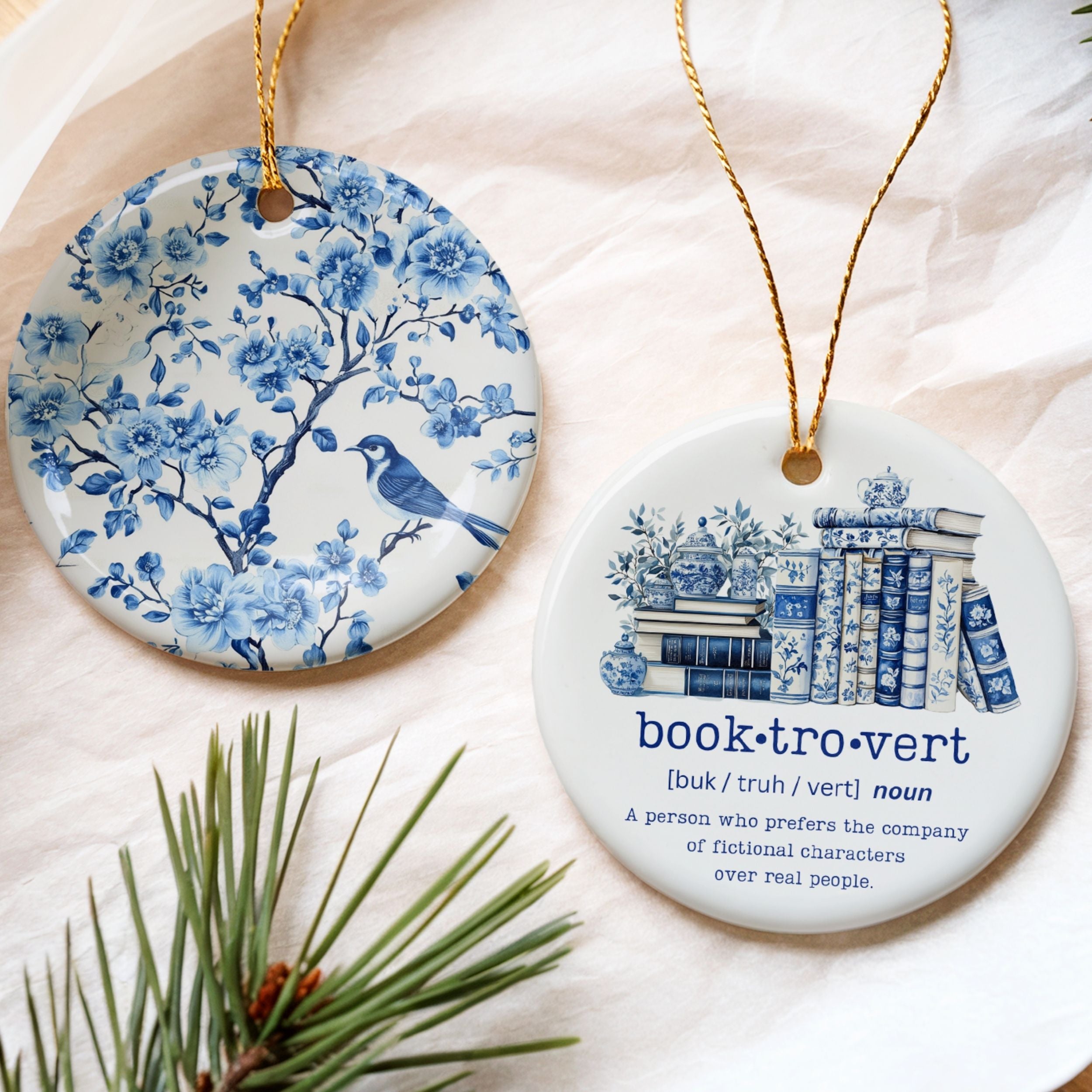 Book Lover Christmas Ornament, Bookish Gift for Avid Reader, Wholesale Case of 4