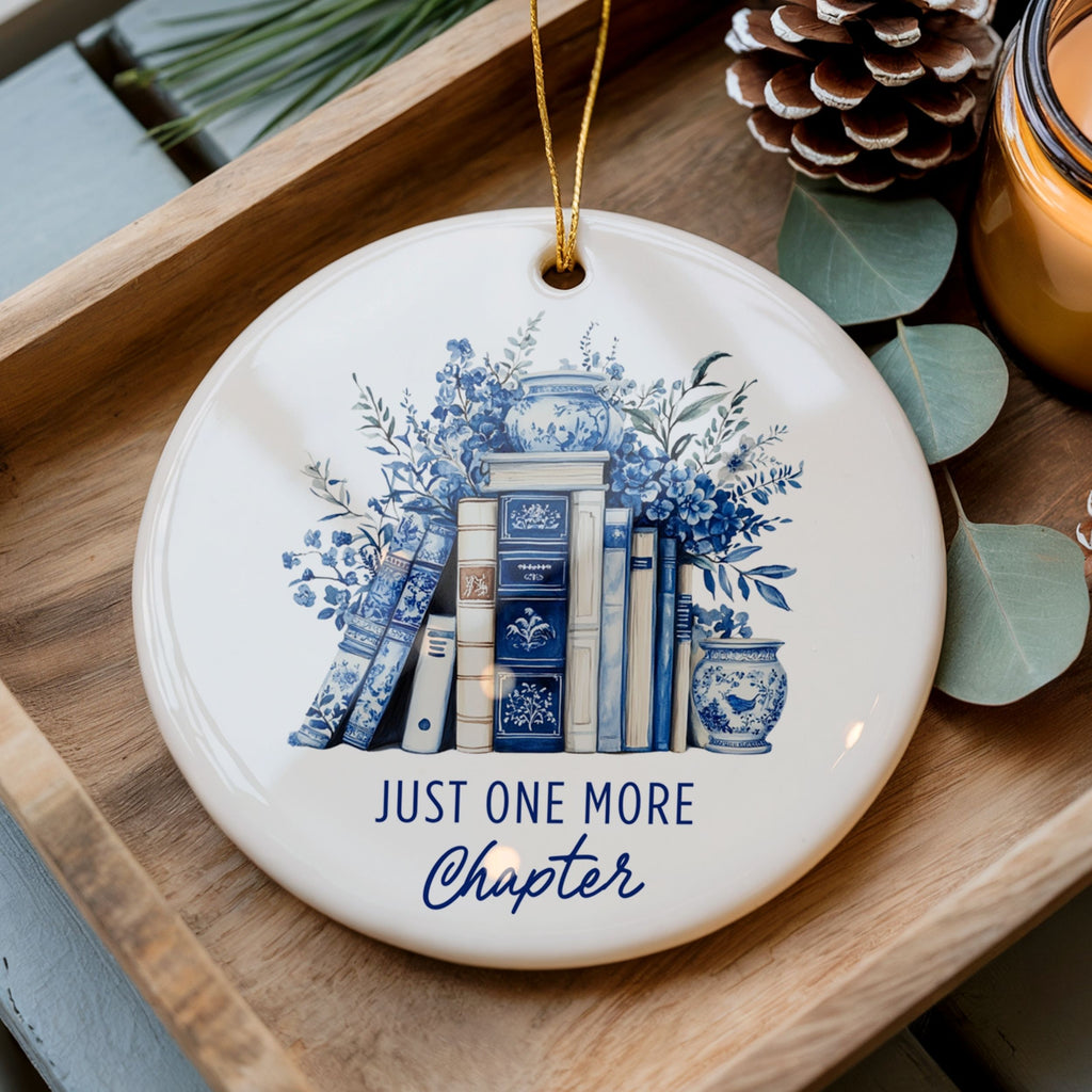 Book Lover Gift, Just One More Chapter Christmas Ornament, Wholesale Case of 4