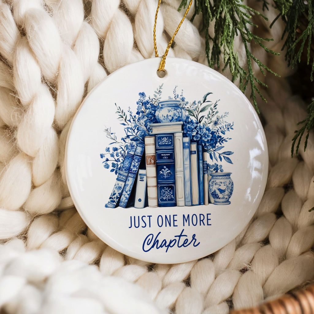 Book Lover Gift, Just One More Chapter Christmas Ornament, Wholesale Case of 4