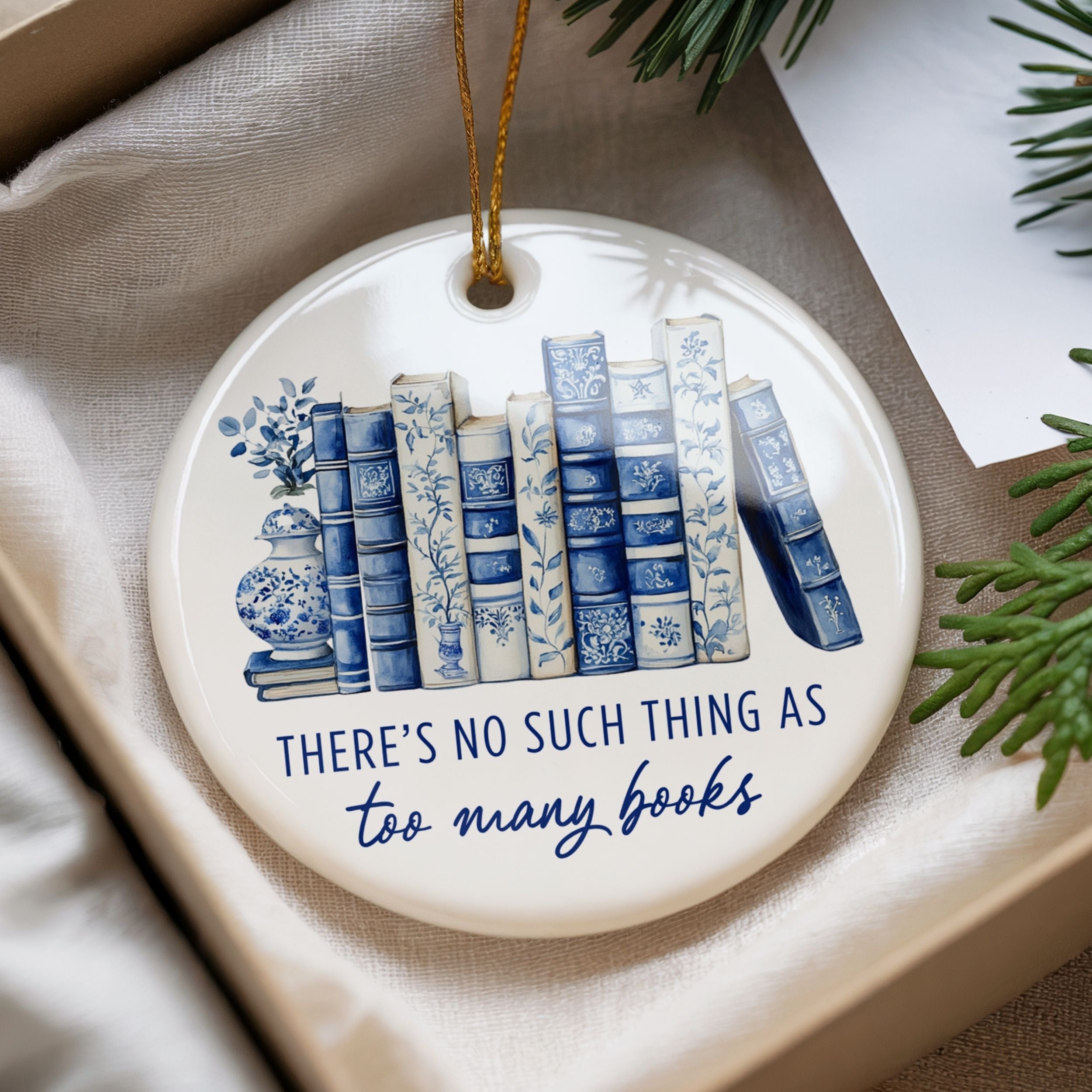 Book Lover Gift, Bookish Christmas Ornament for Readers, Wholesale Case of 4
