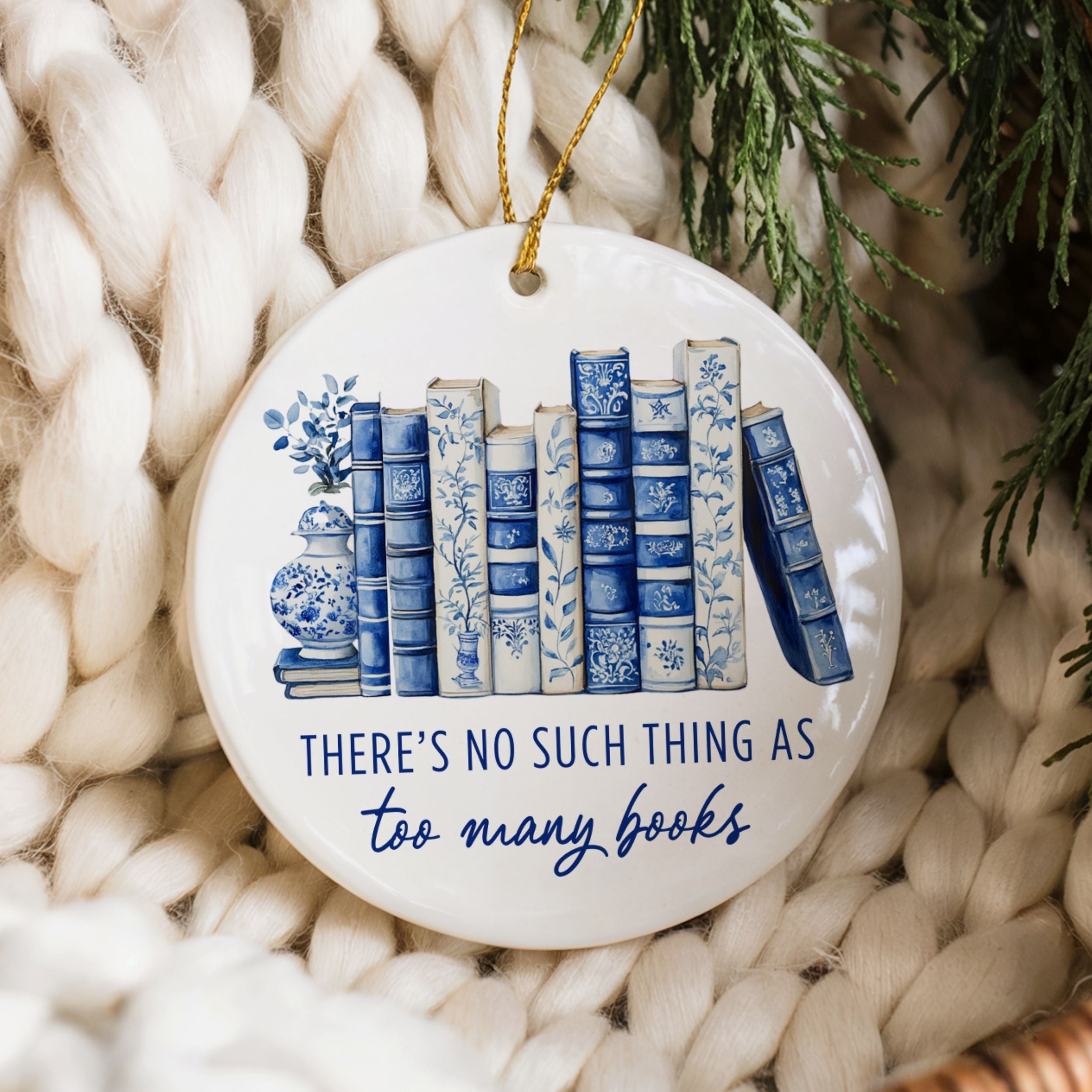 Book Lover Gift, Bookish Christmas Ornament for Readers, Wholesale Case of 4