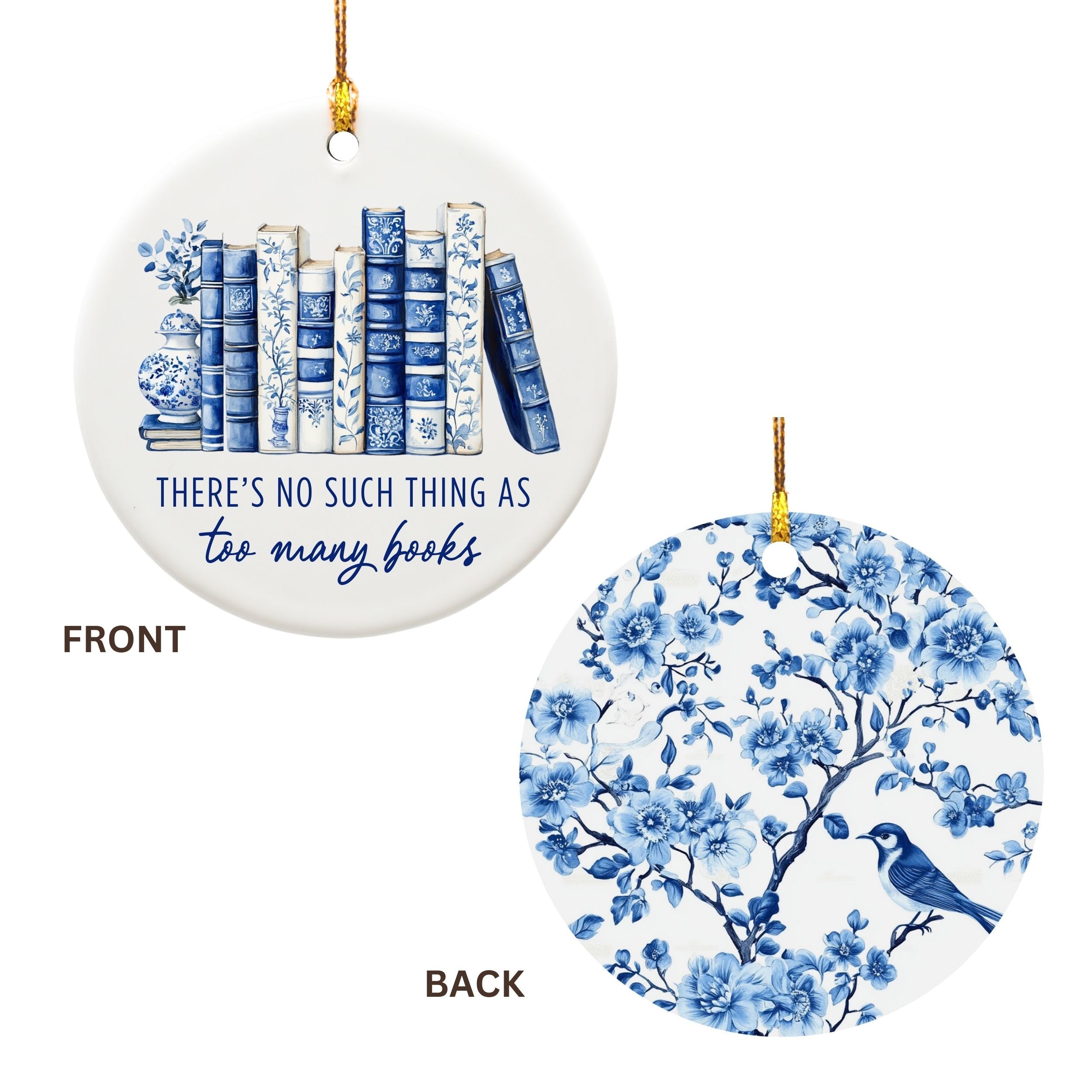 Book Lover Gift, Bookish Christmas Ornament for Readers, Wholesale Case of 4