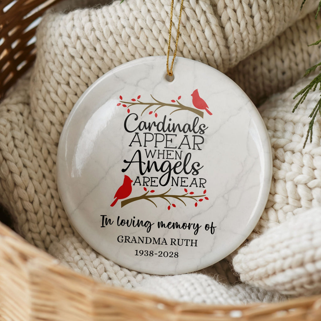 Cardinals Appear When Angels Are Near, Memorial Ornament