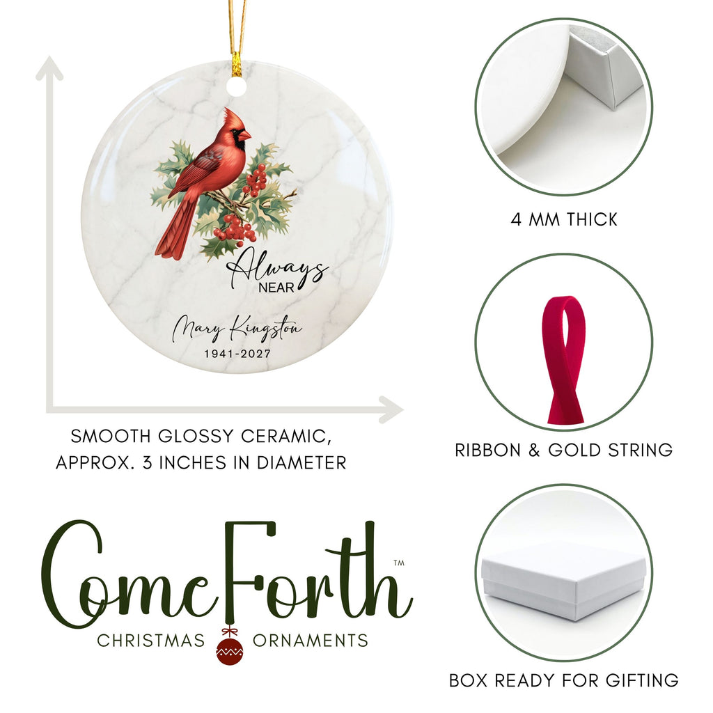 Cardinal Memorial Christmas Ornament, Personalized Sympathy Gift
