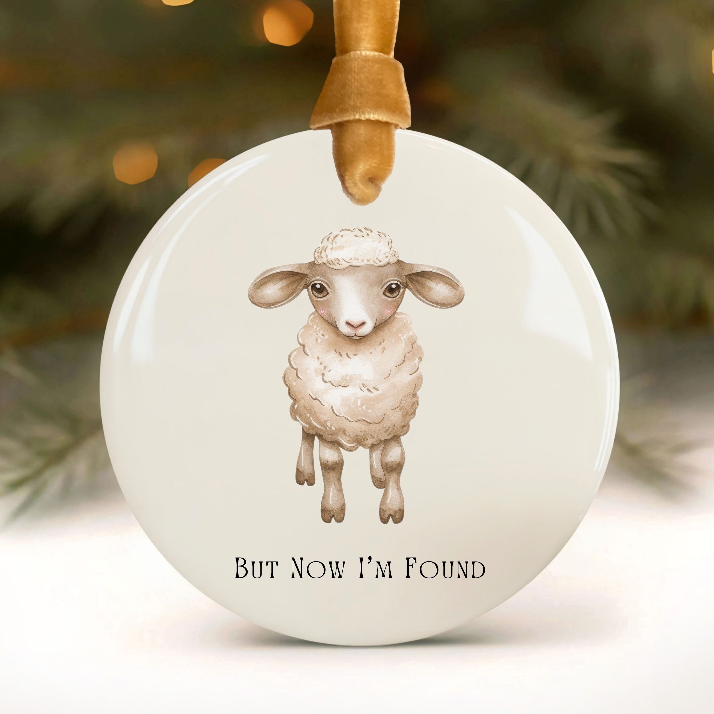 Lamb Ornament, But Now I'm Found Christian Faith Keepsake, Wholesale Case of 4