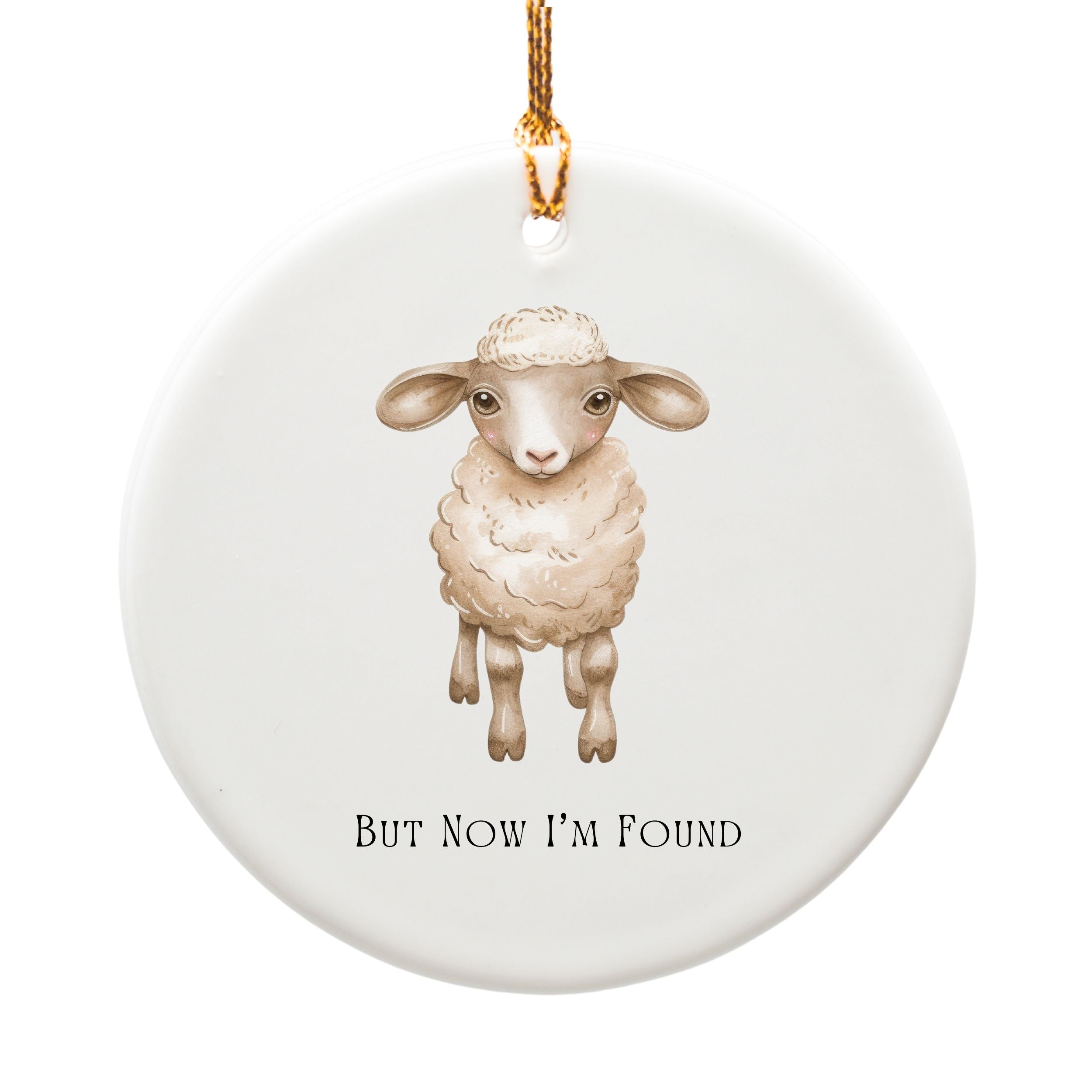 Lamb Ornament, But Now I'm Found Christian Faith Keepsake, Wholesale Case of 4