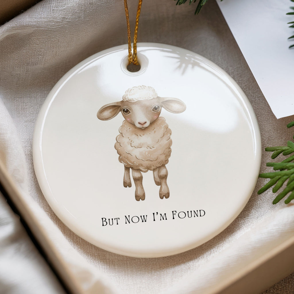 Lamb Ornament, But Now I'm Found Christian Faith Keepsake, Wholesale Case of 4