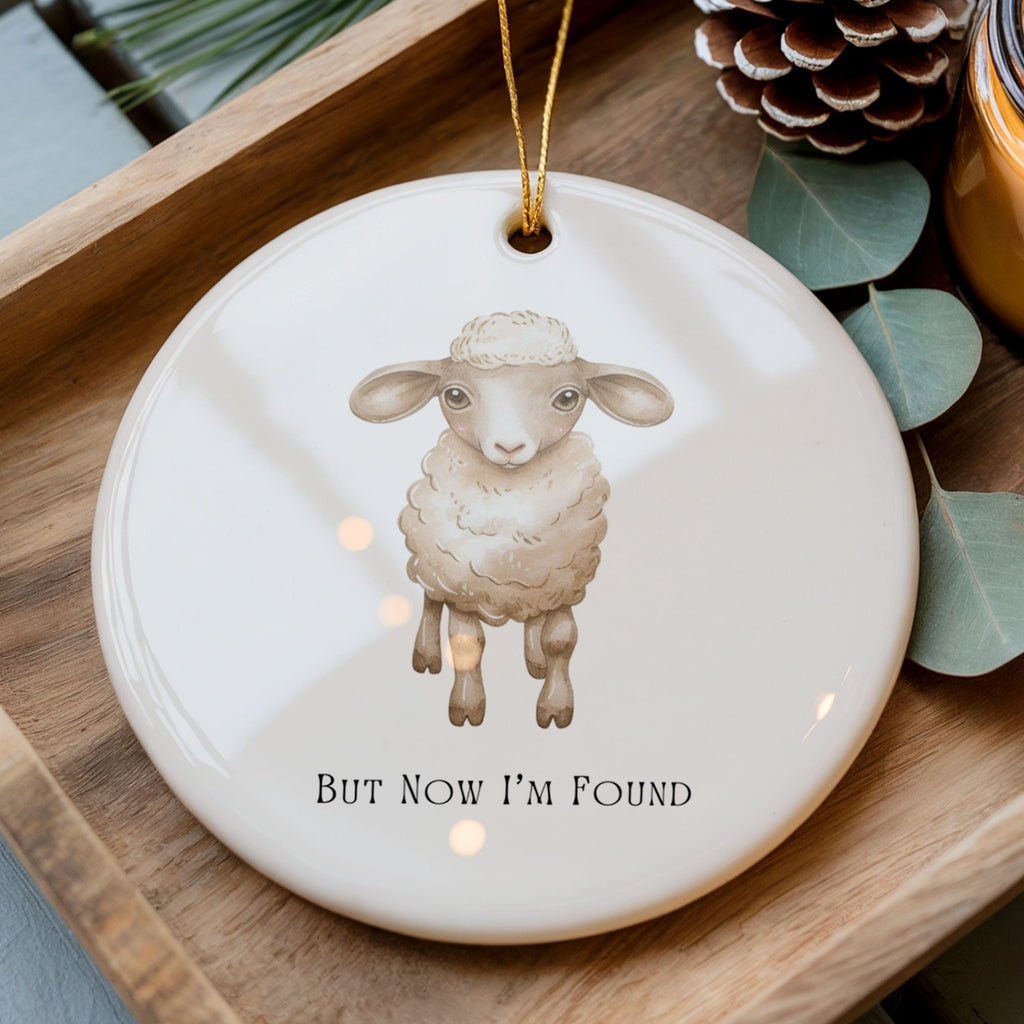 Lamb Ornament, But Now I'm Found Christian Faith Keepsake, Wholesale Case of 4