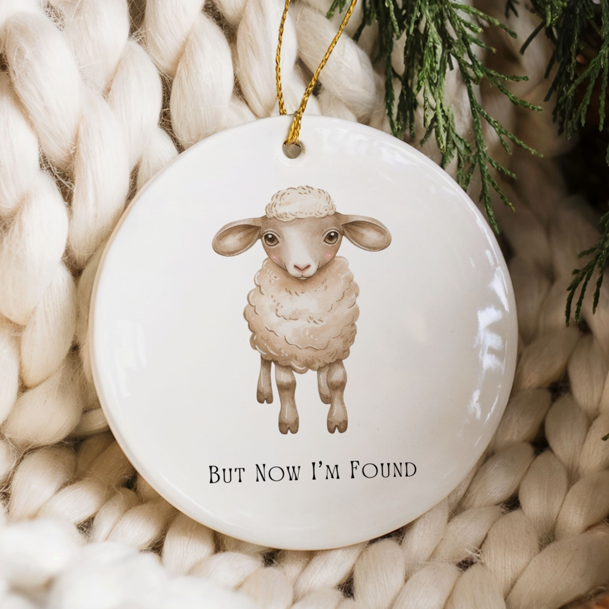 Lamb Ornament, But Now I'm Found Christian Faith Keepsake, Wholesale Case of 4
