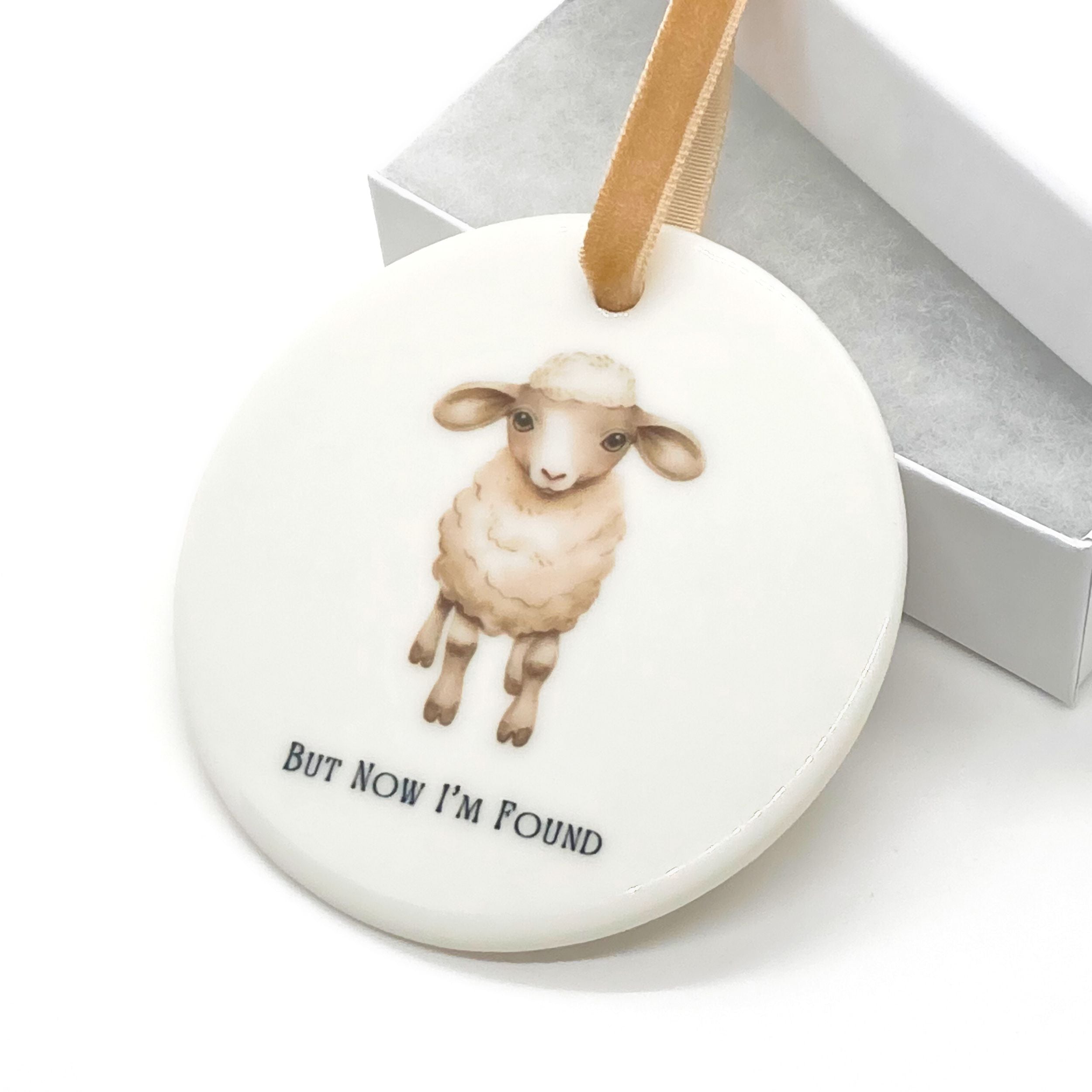 Lamb Ornament, But Now I'm Found Christian Faith Keepsake, Wholesale Case of 4