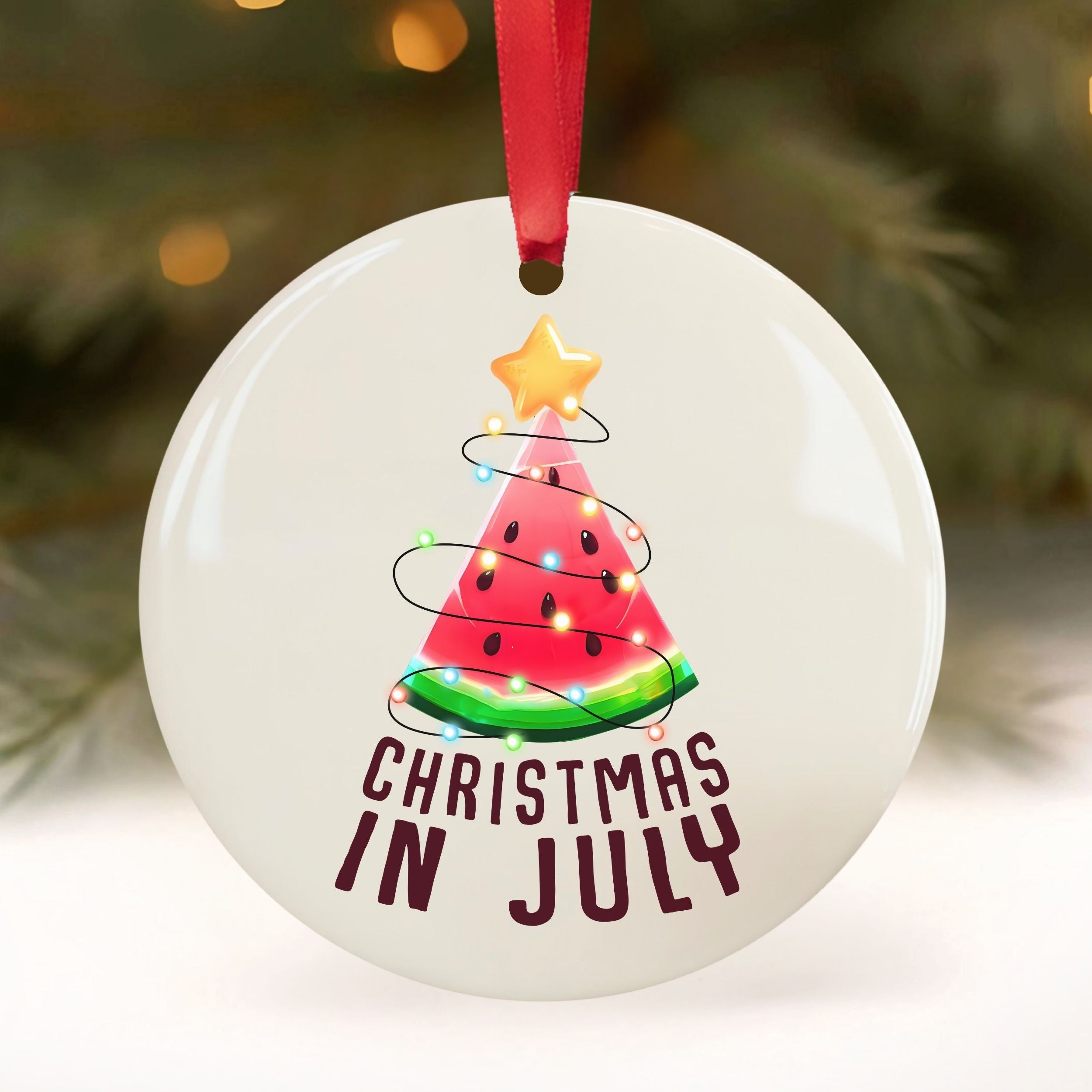 Christmas in July Ornaments, Watermelon Beach Coastal Gifts, Wholesale Case of 4