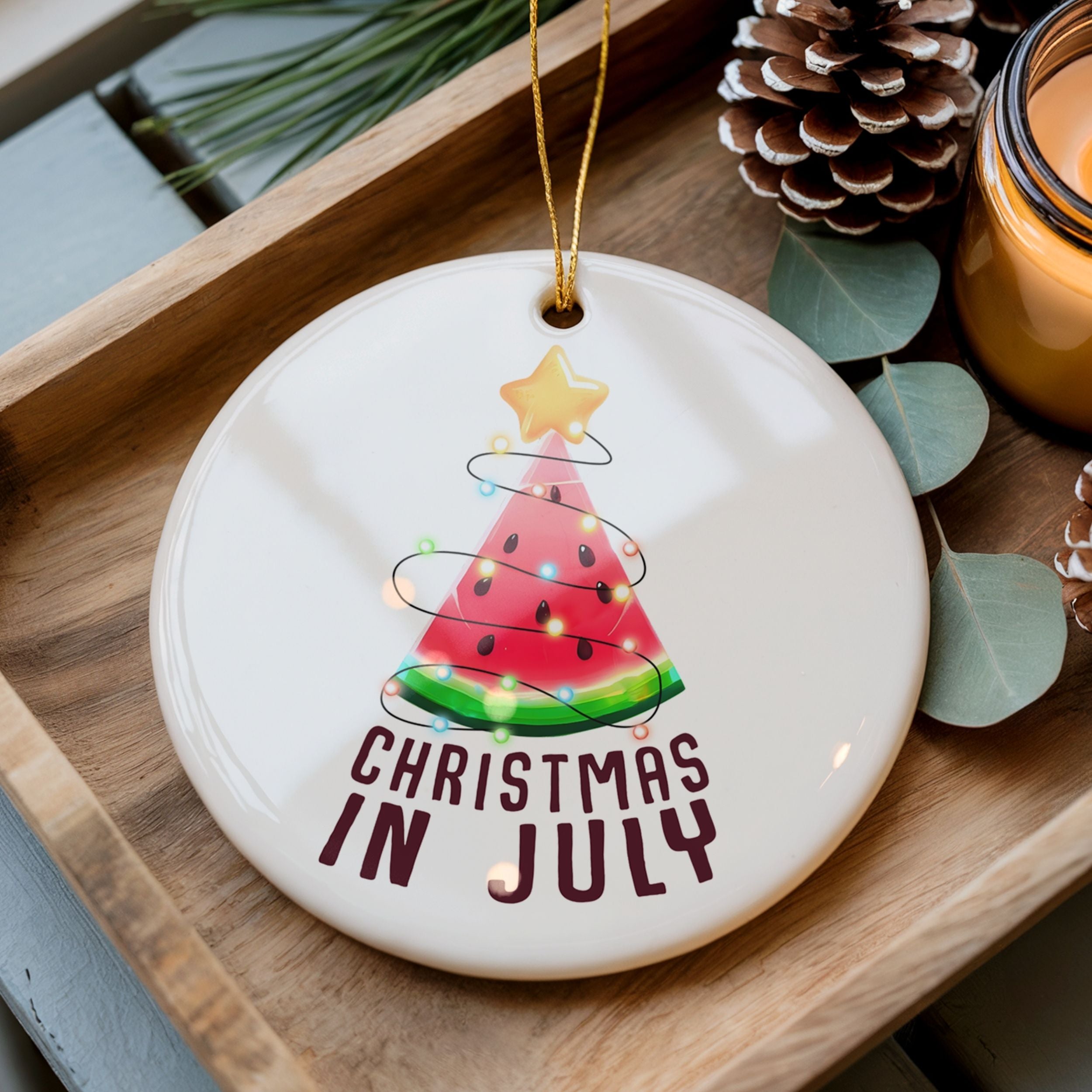Christmas in July Ornaments, Watermelon Beach Coastal Gifts, Wholesale Case of 4