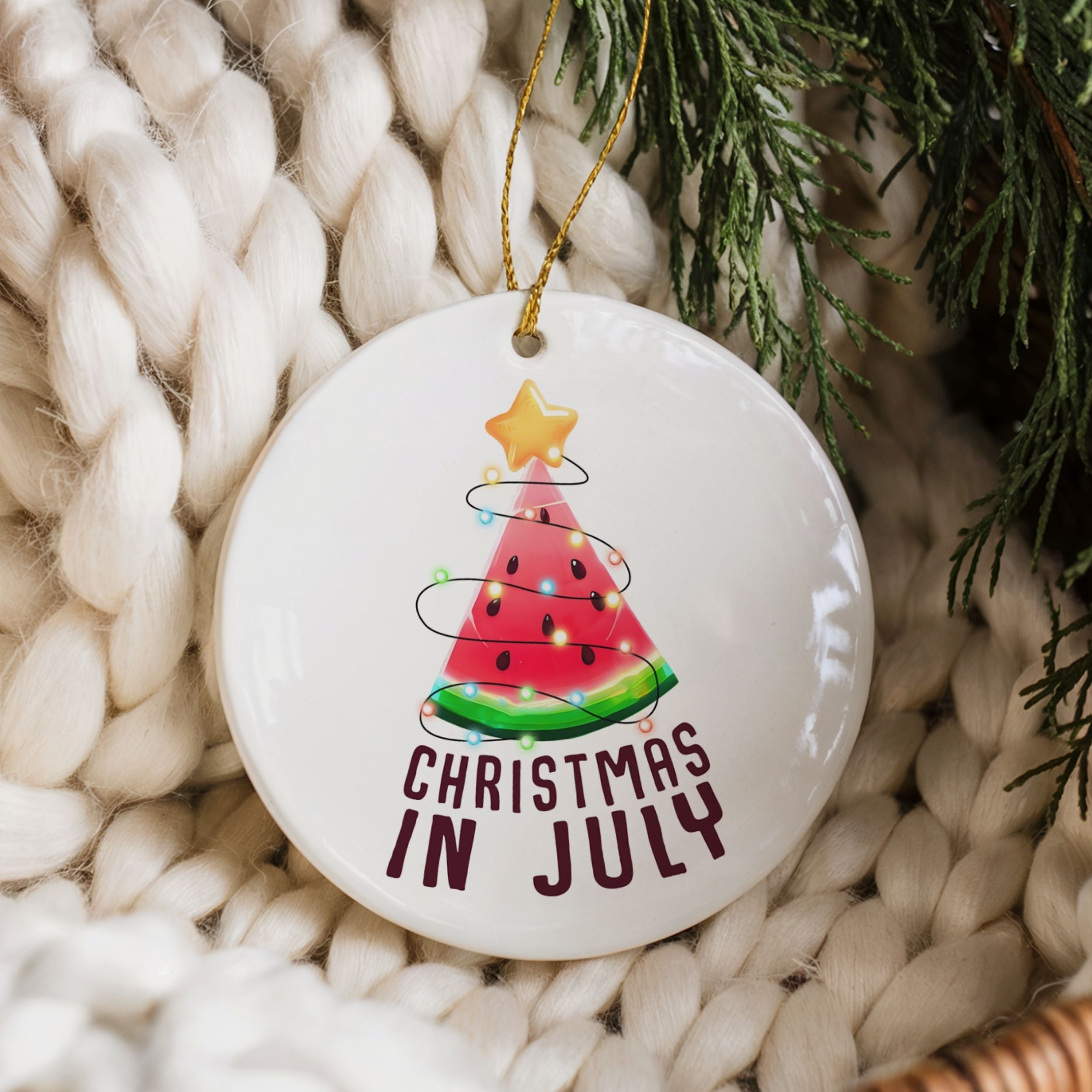 Christmas in July Ornaments, Watermelon Beach Coastal Gifts, Wholesale Case of 4