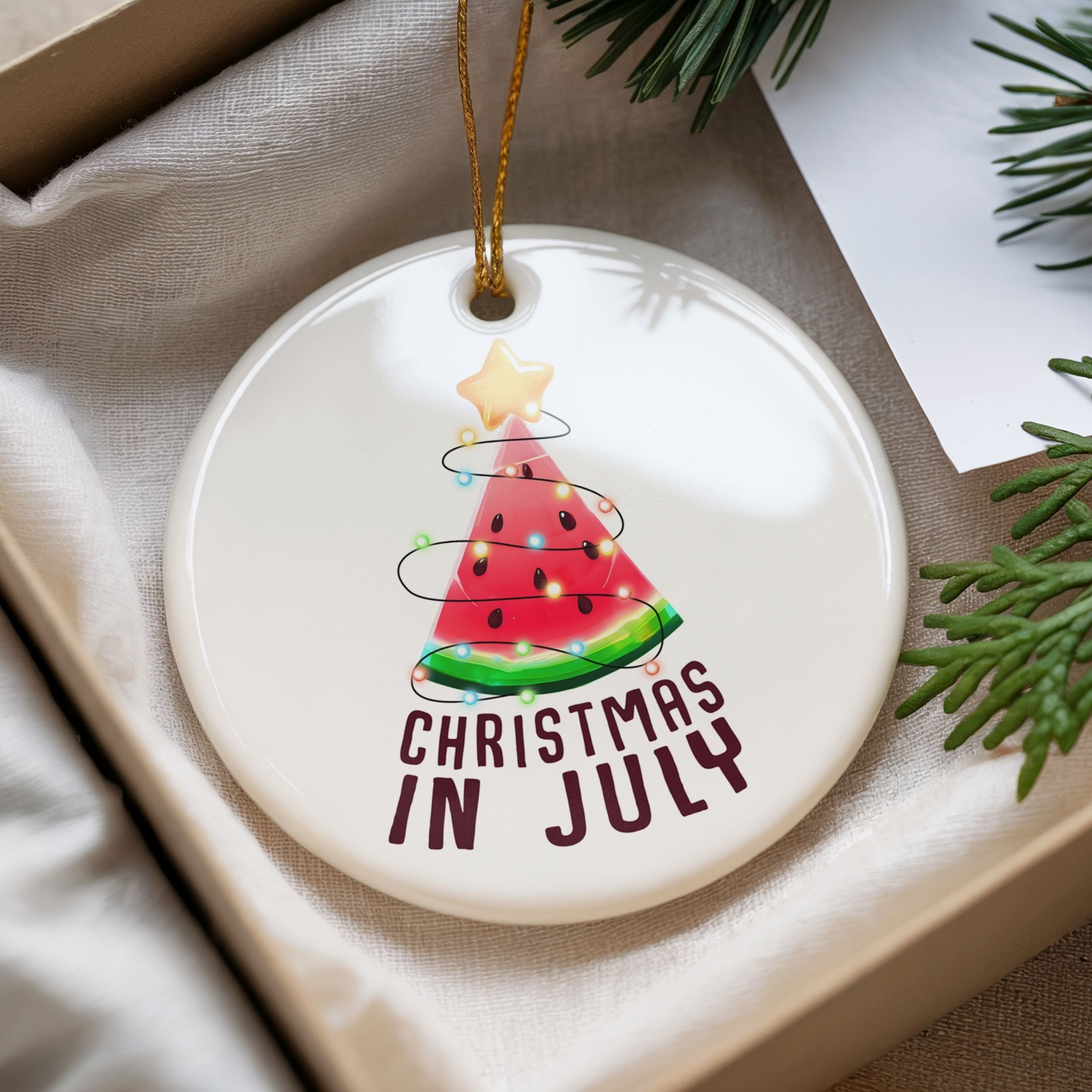 Christmas in July Ornaments, Watermelon Beach Coastal Gifts, Wholesale Case of 4