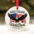 250 Commemorative Ornament, American Anniversary Semiquincentennial Christmas Ornament, Wholesale Case of 4