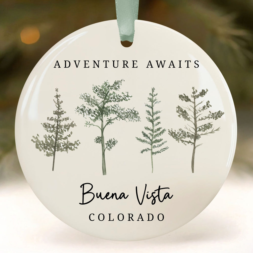 Custom Forest Christmas Ornament, National Park City State Gifts, Wholesale Case of 4