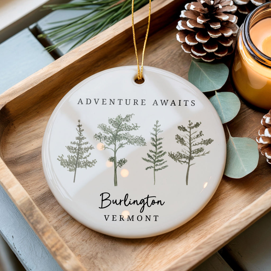 Custom Forest Christmas Ornament, National Park City State Gifts, Wholesale Case of 4