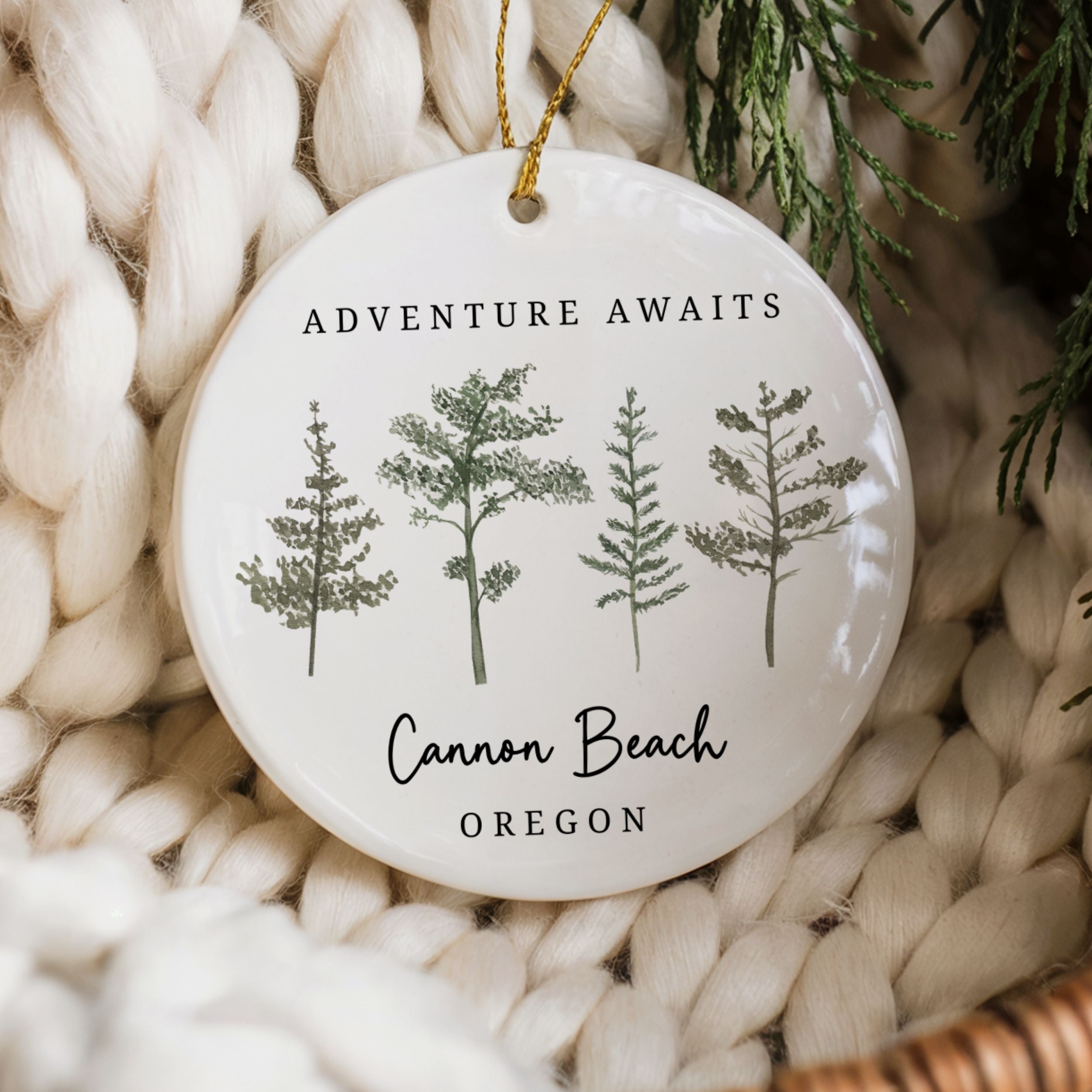 Custom Forest Christmas Ornament, National Park City State Gifts, Wholesale Case of 4